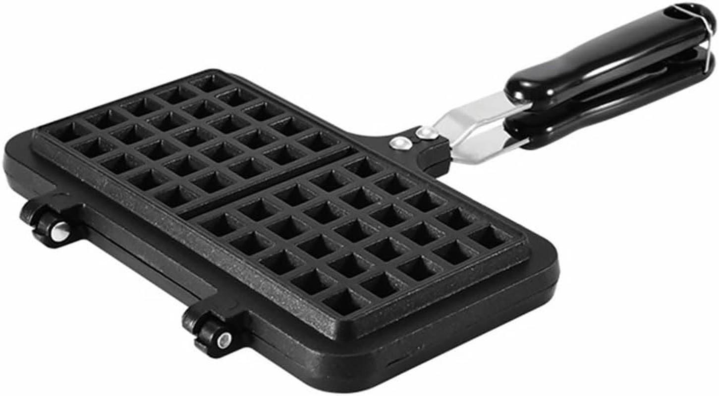 Cabilock Cabilock Waffle Mold Nonstick Cast Aluminium Waffle Maker Pan for DIY Bread Chocolate and Cakes Compact Kitchen Tool Black 34.5 X 14.4 Cm image number 2