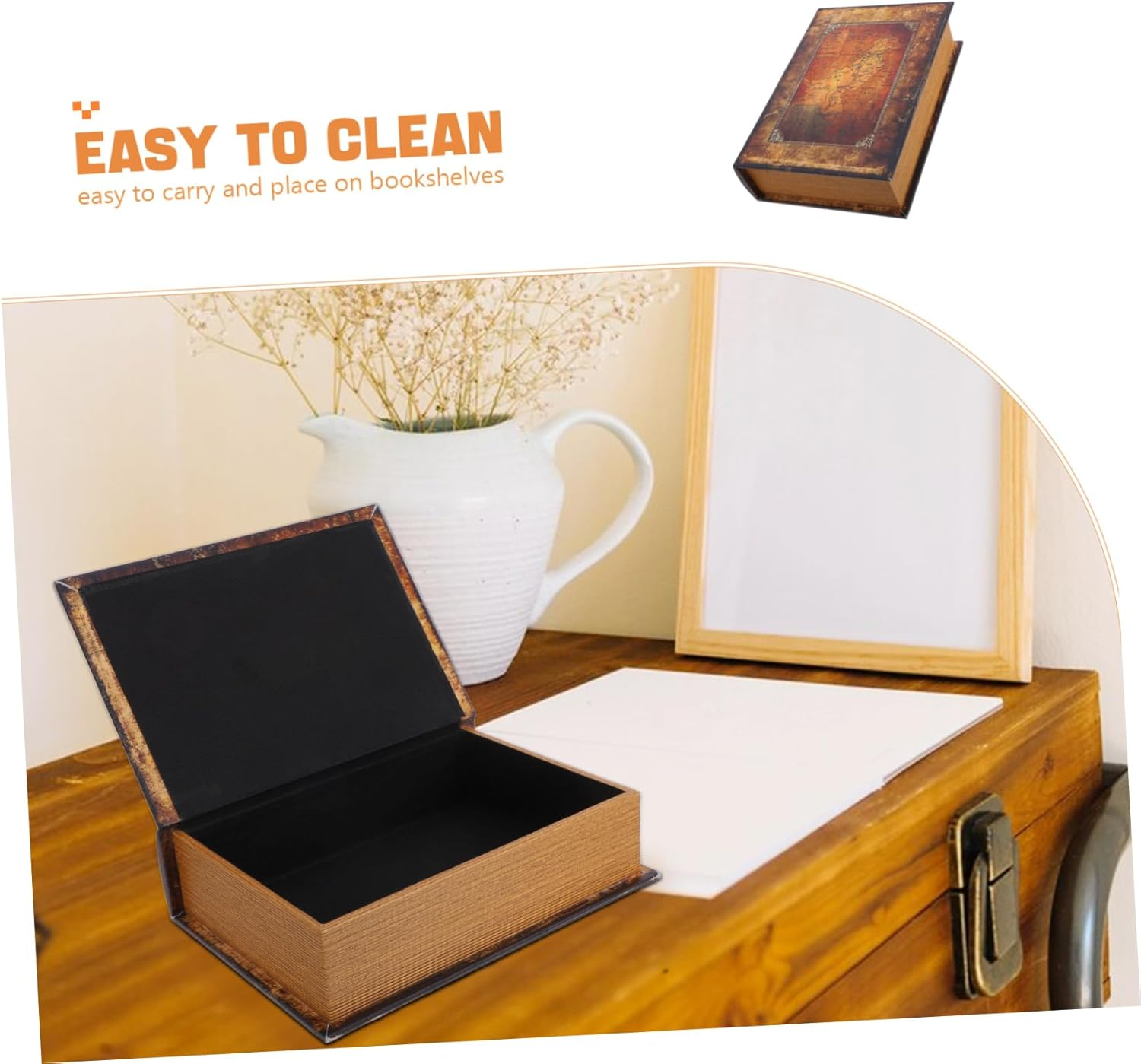 Veemoon Simulation Fake Book Key Storage Box Decorative Shelf Organizer for Home Decor and Key Storage image number 6