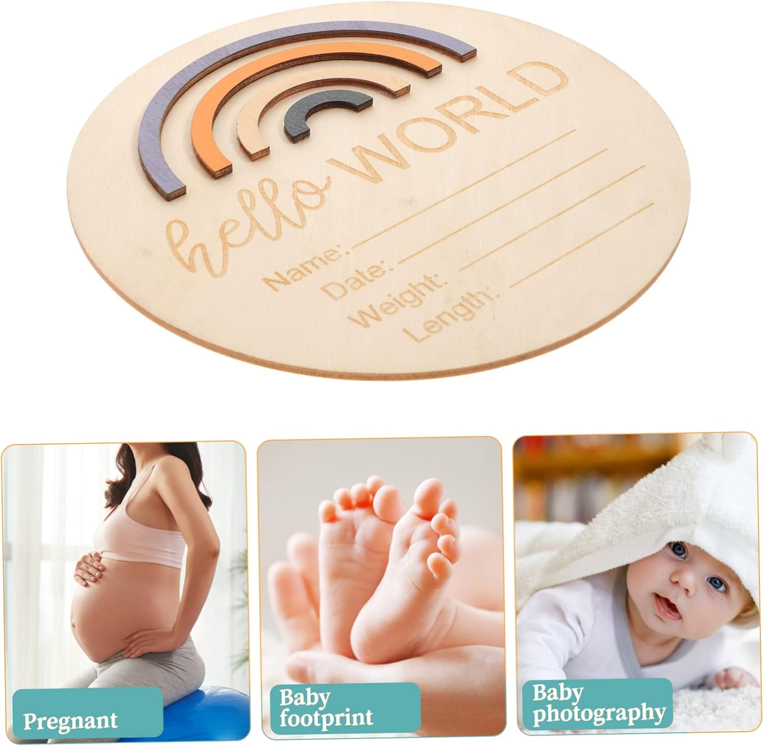 Wooden Month Card Name Sign Monthly Milestone Announcement Plaque for Nursery Personalised image number 5