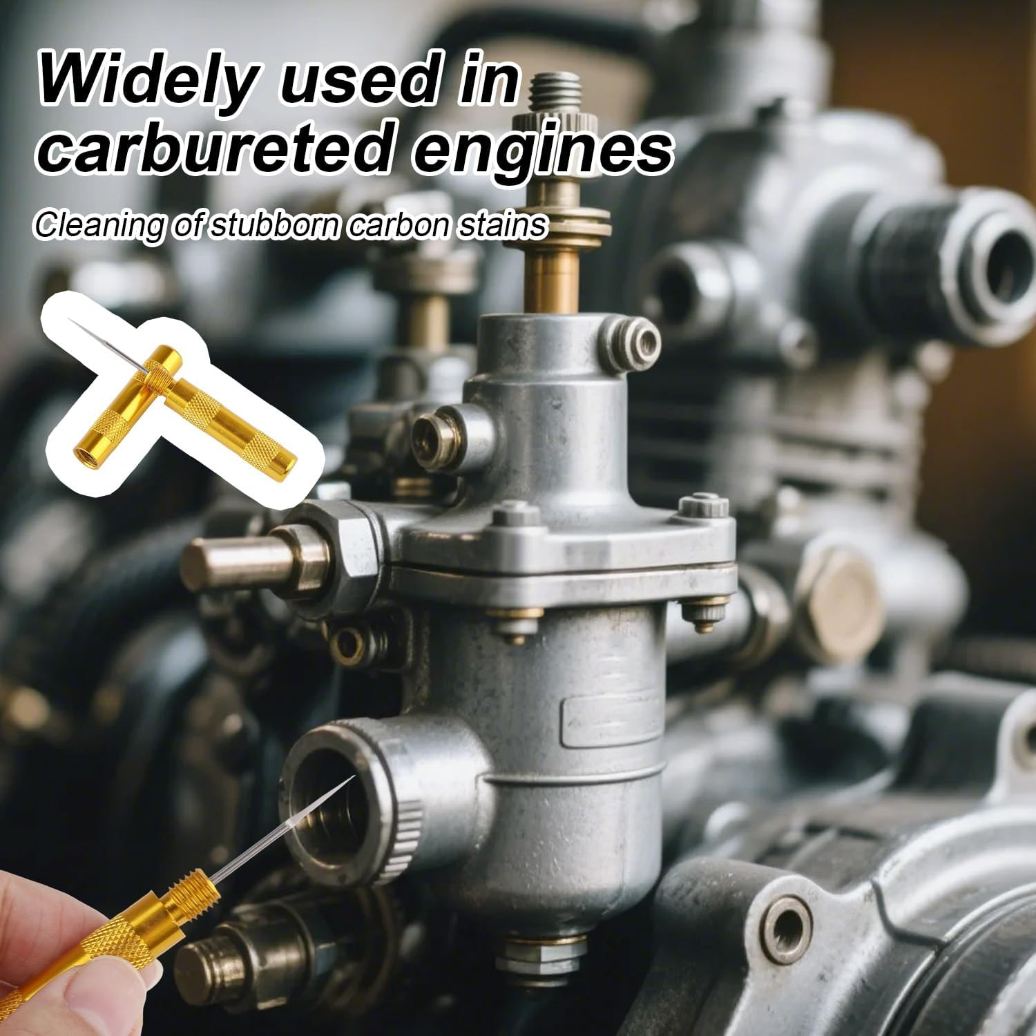 Carburetor Cleaner Kit, Torch Tip Dirt Cleaning Set with 30 Nylon Brushes 60 Clean Needles 2 Hexagonal Wrench 2 Pointed Picks 26 Cleaning Wires for Carburetor Jet Engine image number 4