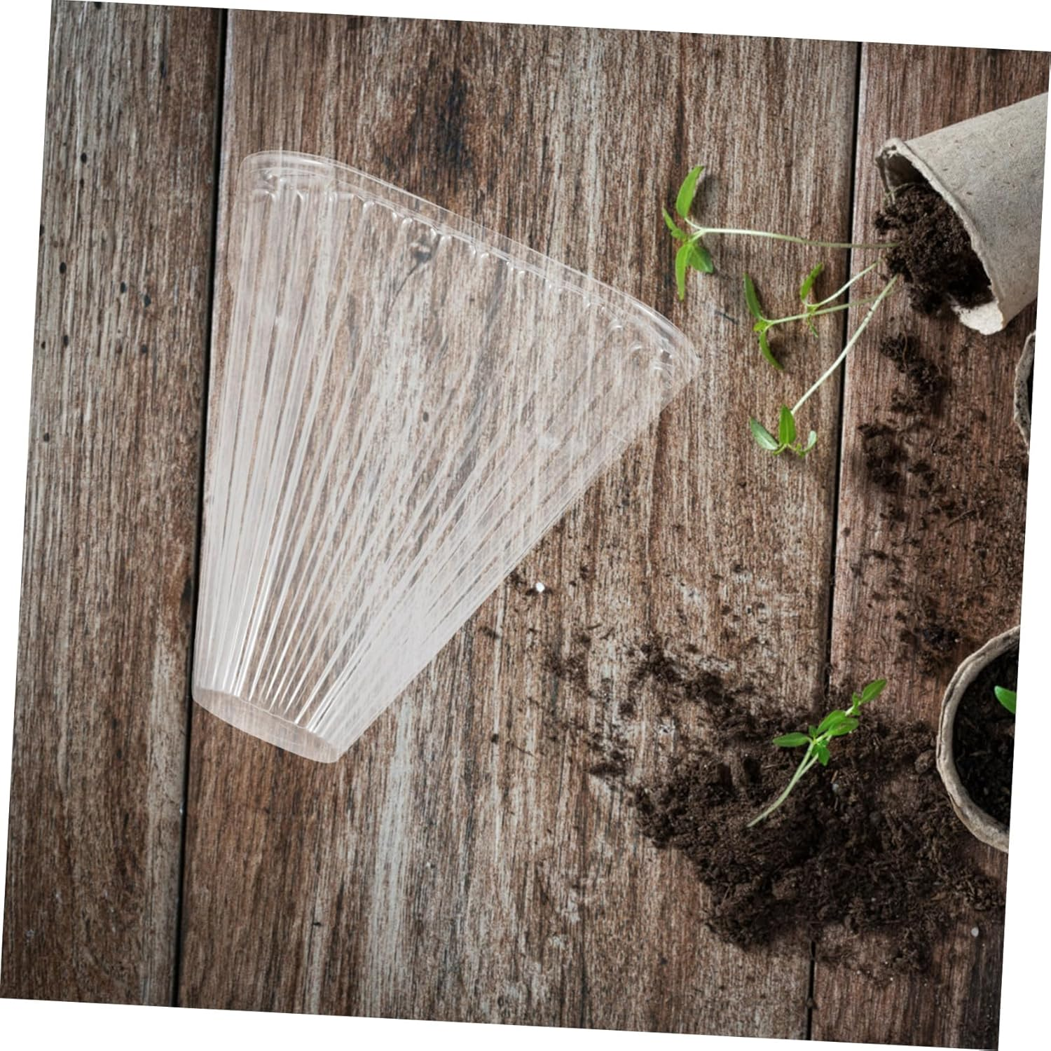 SEWOART Garden Cloche Dome and Frost Protection Plant Covers for Outdoor Gardening, Plastic Reusable Bell Jar with Sunshade and Snail Deterrent, Cone-Shaped Plant Protector for Vegetable image number 6