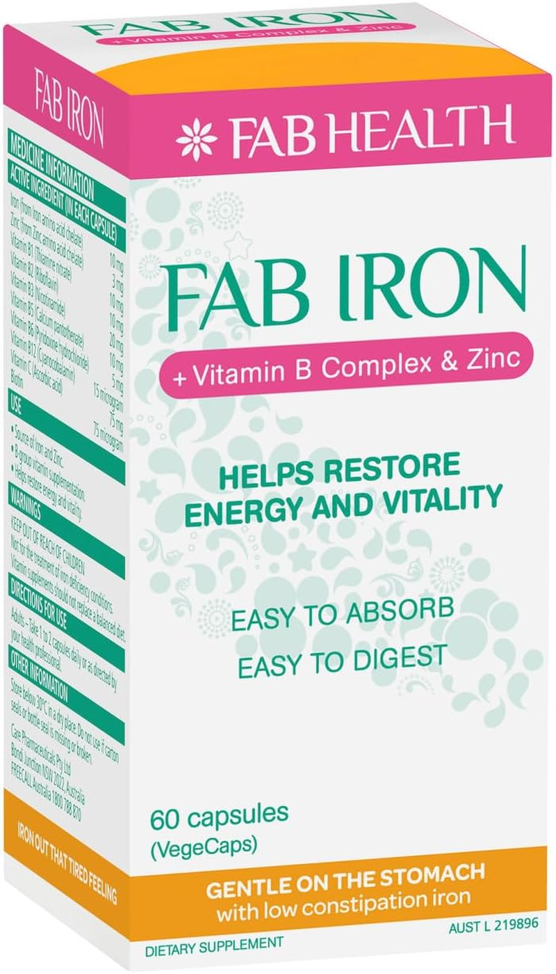 Fab Iron + Vitamin B Complex & Zinc Cap X 60 image number 5