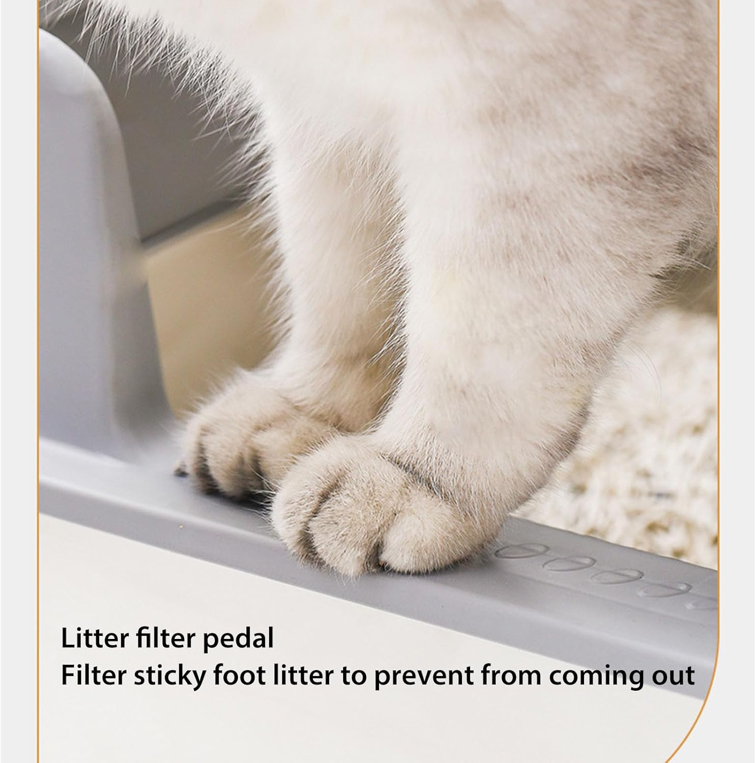 Stainless Steel Cat Litter Box, Sturdy Metal Litter Pan with High Wall Sides Enclosure, Cat Litter Pan(19.6In L X 13.7In W X 9.8In H), No Smell, Non Stick, Easy to Clean (Large - Large Size White image number 3