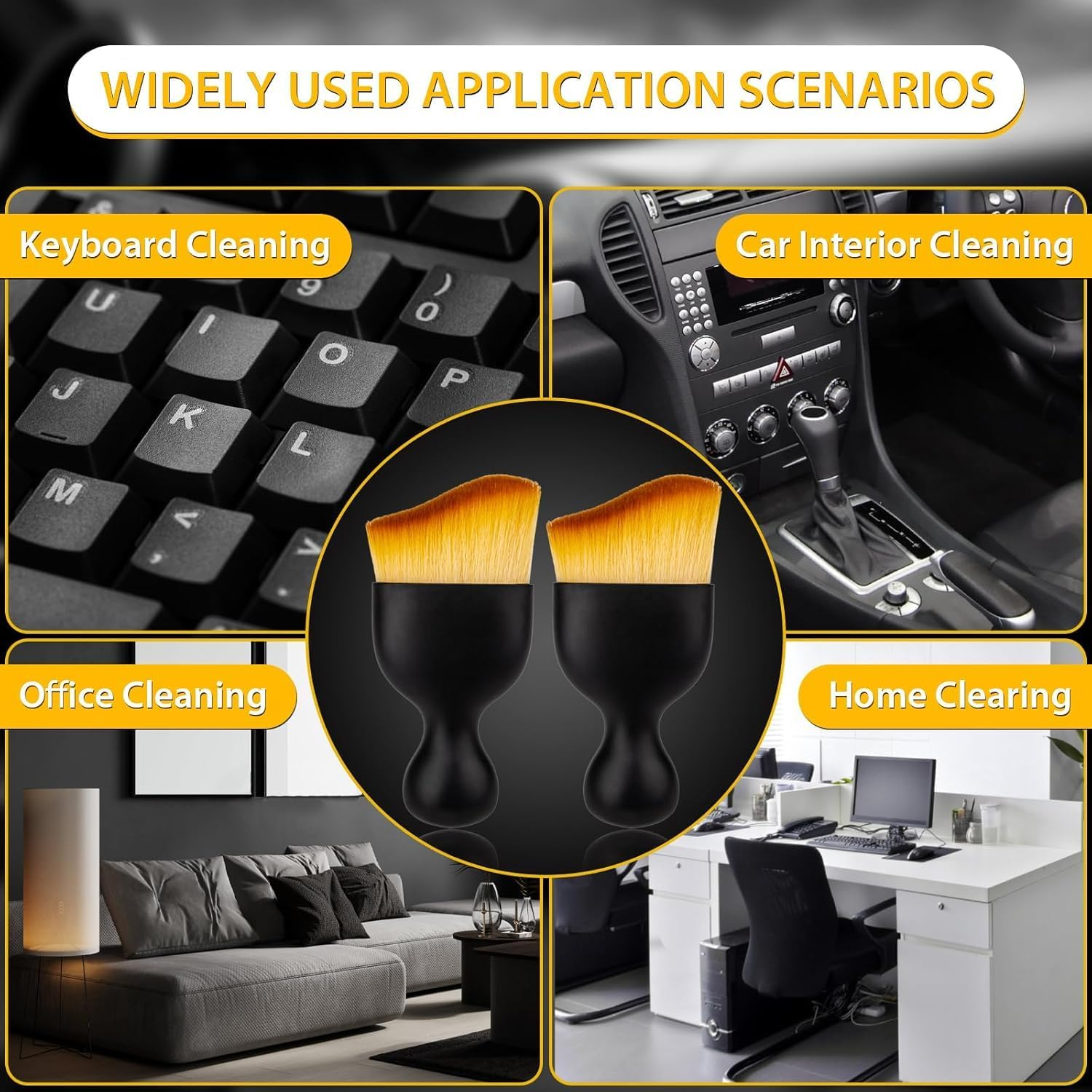 Car Interior Dust Brush,Car Detailing Brush,Car Accessories Interior Aesthetic,Cleaning Soft Brush,Air Vent,Leather,Computer 2Pcs image number 5