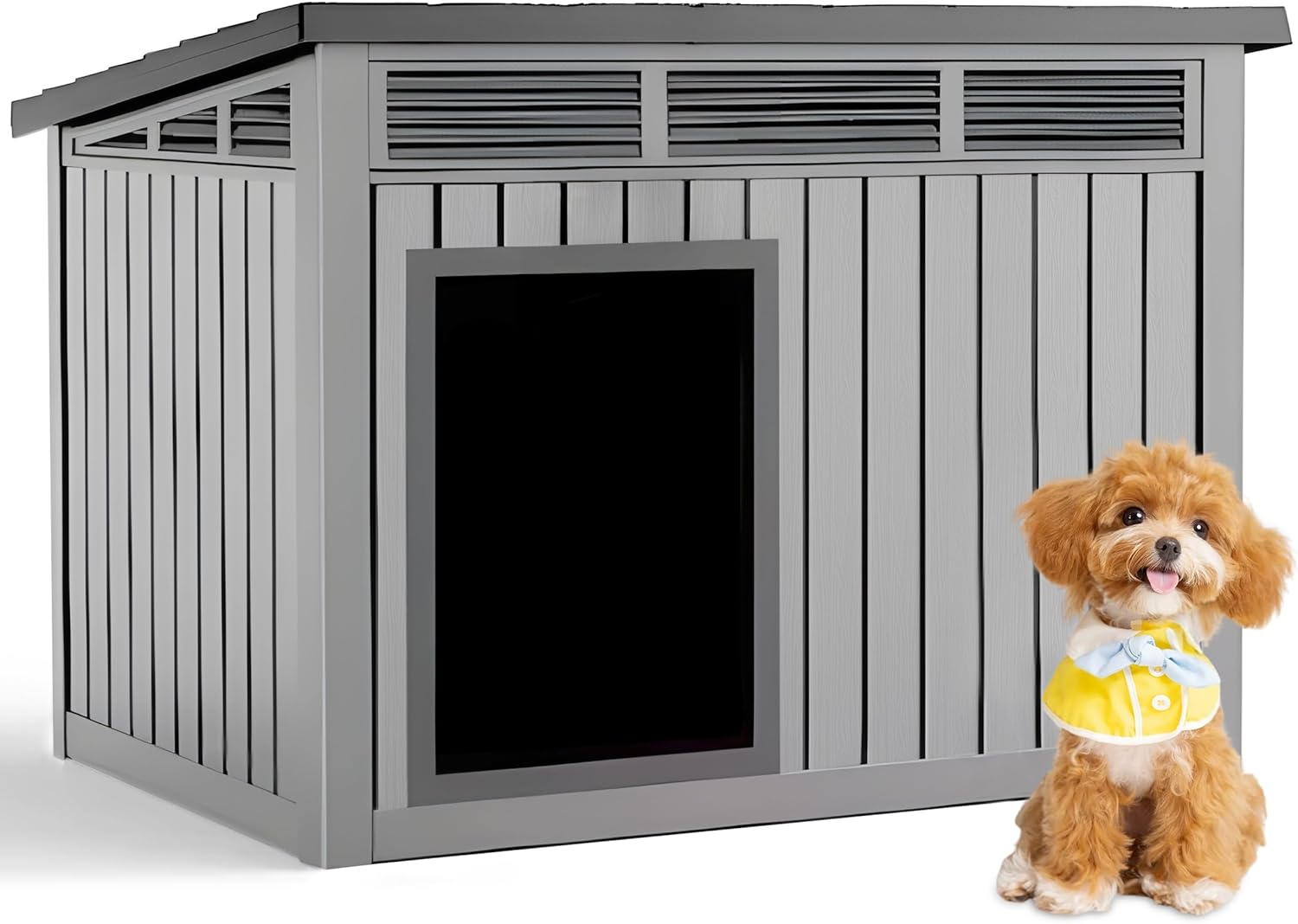 SBS Modern Dog House with Raised Floor, Weatherproof & Stylish Shelte, Stable & Scratch-Resistant for Dog, Cat, Bunny or Animal Backyard Shelter image number 1