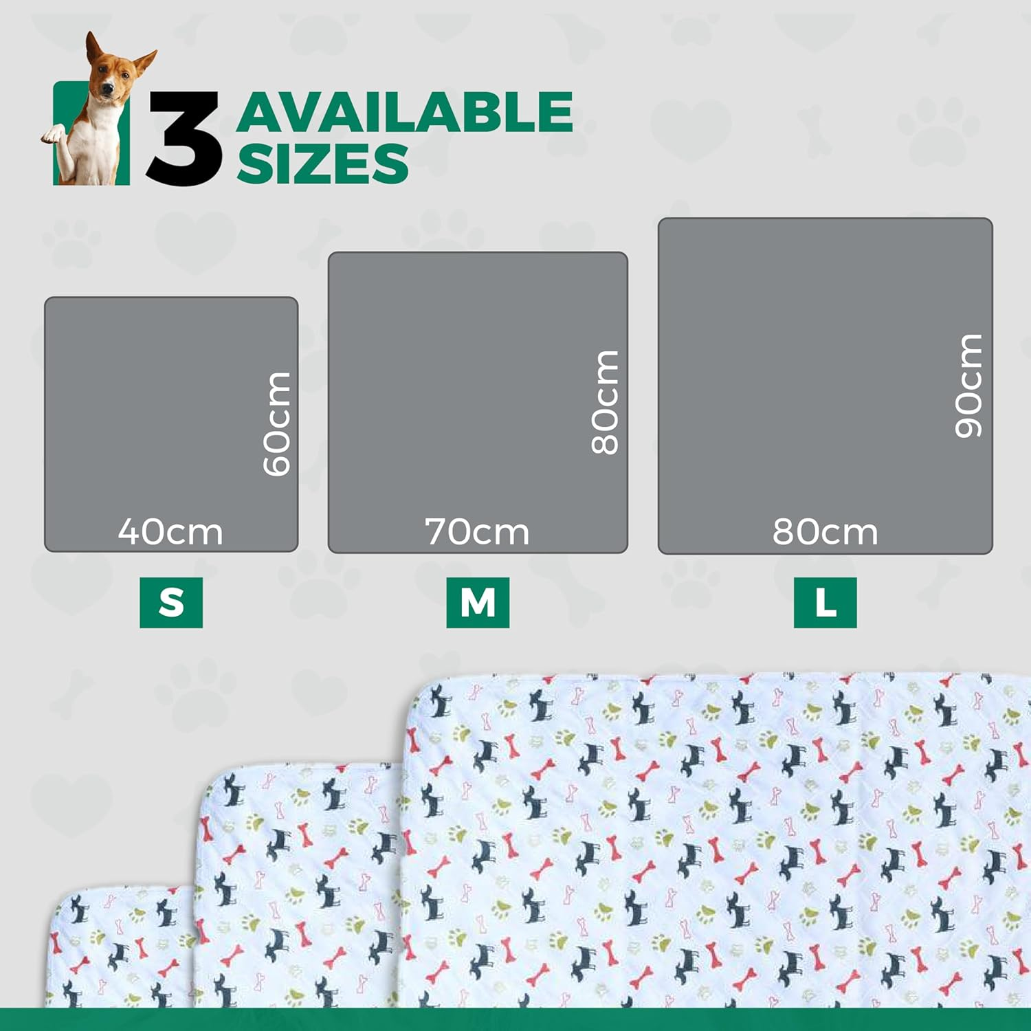 Washable Dog Pee Pads - Waterproof & Reusable Puppy Pads - Durable & Ultra Absorbent Dog Pee Mat White - Perfect for Training & Comfort 28" X 32" Medium (M) image number 6