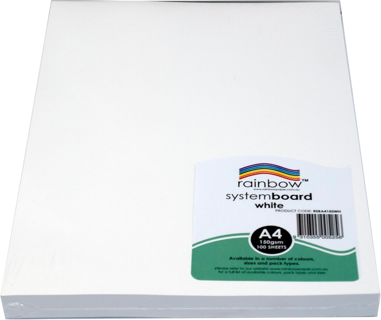Rainbow A4 150Gsm System Board 100 Sheets, White image number 1