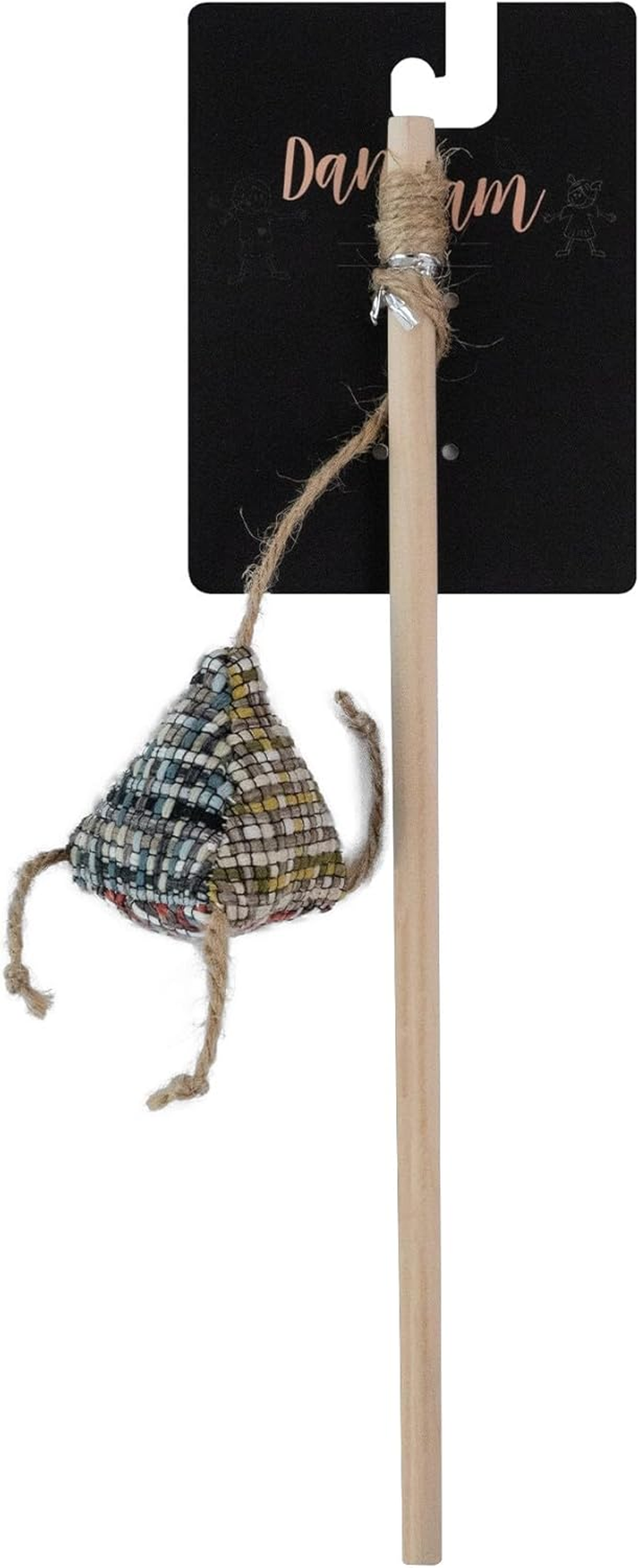 Dan & Sam Prism Cat Wand, Colourful Prism Design - Stimulates Hunting Instincts, Durable Flexible Wand, Engaging Feather & Bell - Ideal for Interactive Cat Play & Exercise