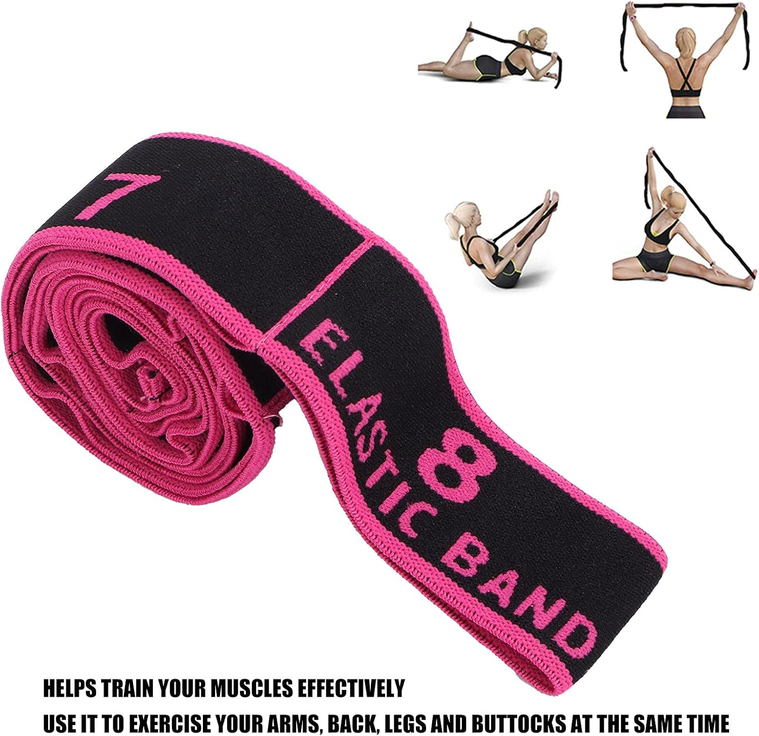 Exercise Bands, Good Elasticity Resistance Bands Provide Effective Training Select Resistance to Meet Your Needs for Home for Office for Gym for Life(Rose Red Number Band (90Cm Length)) image number 6