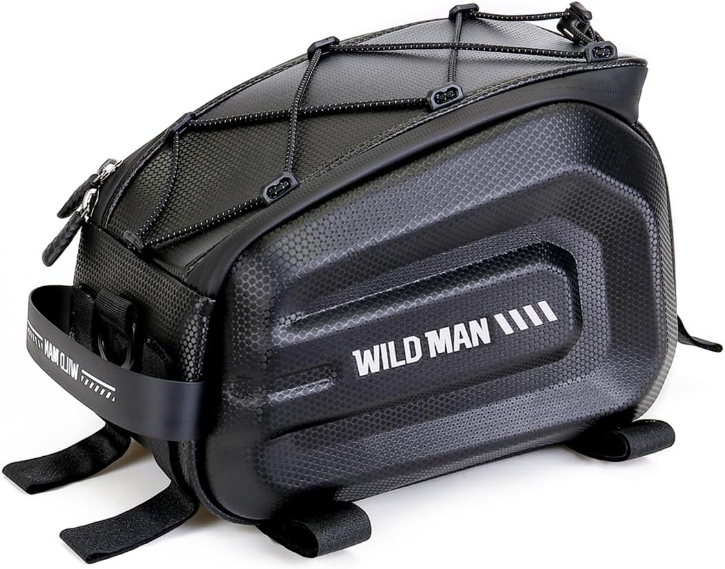 WILD MAN 4L Waterproof Bicycle Seat Bag - Hard Shell Saddlebag for Electric Bike Touring - Sport Messenger Storage Accessory (GD5, Black) image number 5