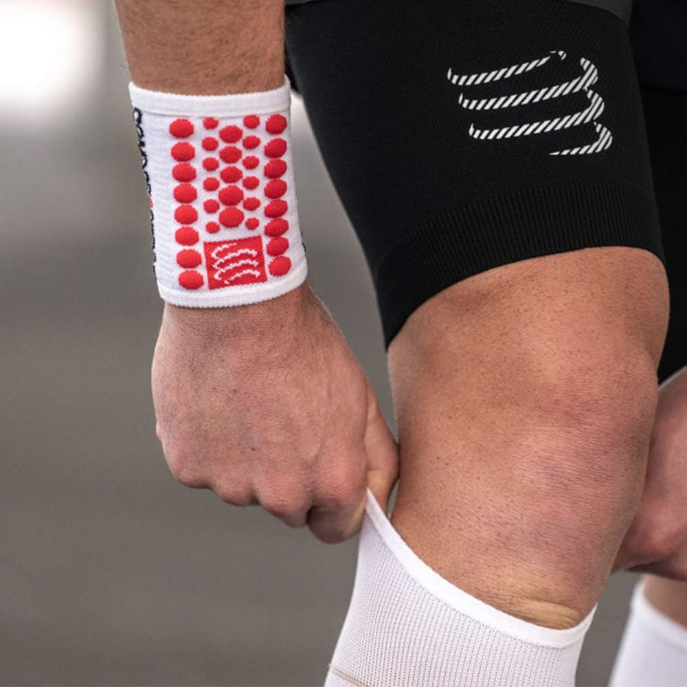 COMPRESSPORT Unisex Sweatbands 3D.Dots Mu Equera Antitranspiraction Multideporte, White Red, Talla Unica UK - White / Red image number 2