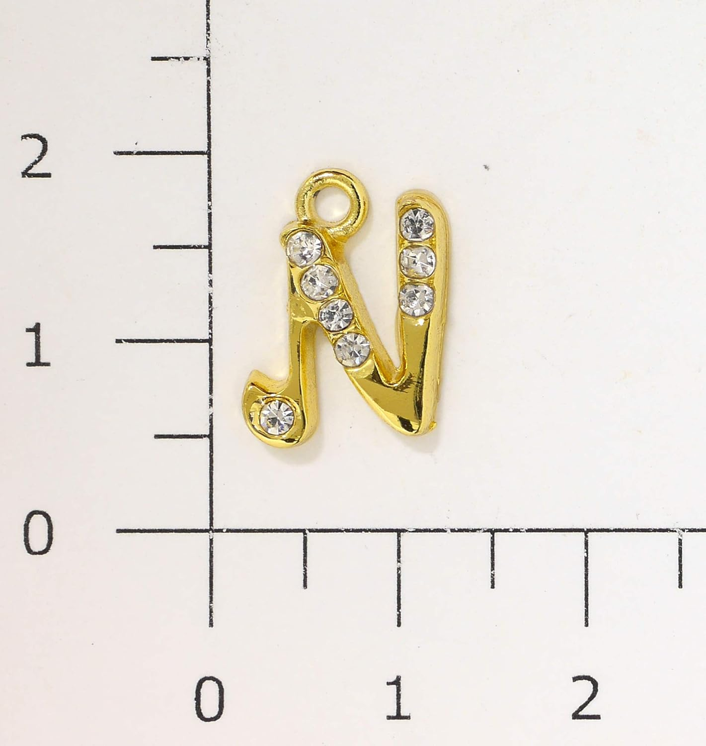 Sofia Co., Ltd. B-41-G Accessory Parts, Alphabet, Rhinestone, with Can, 0.6 Inches (15 Mm), Gold, N, 1 Piece