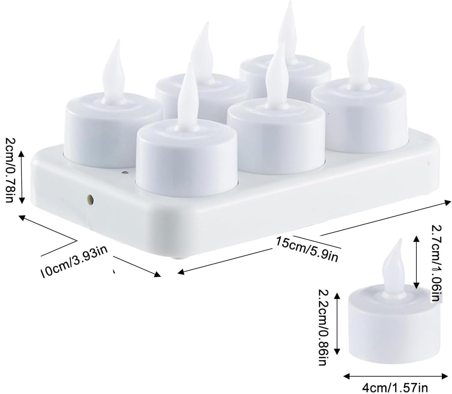 Rechargeable Flameless Tea Light Candles - 6PCS Flickering LED Votive Candles with 2 Modes | Batteryless, Safe, and Eco-Friendly Decor for Winter Ambiance and Mood Lighting image number 5