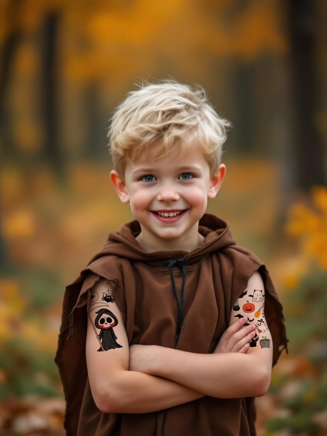 20 Sheets Halloween Tattoos Kids Temporary - Halloween Stickers Waterproof - Bats Ghosts Witches Spiders - Halloween Sticker for Adults Kids - Steadyink&reg; image number 6