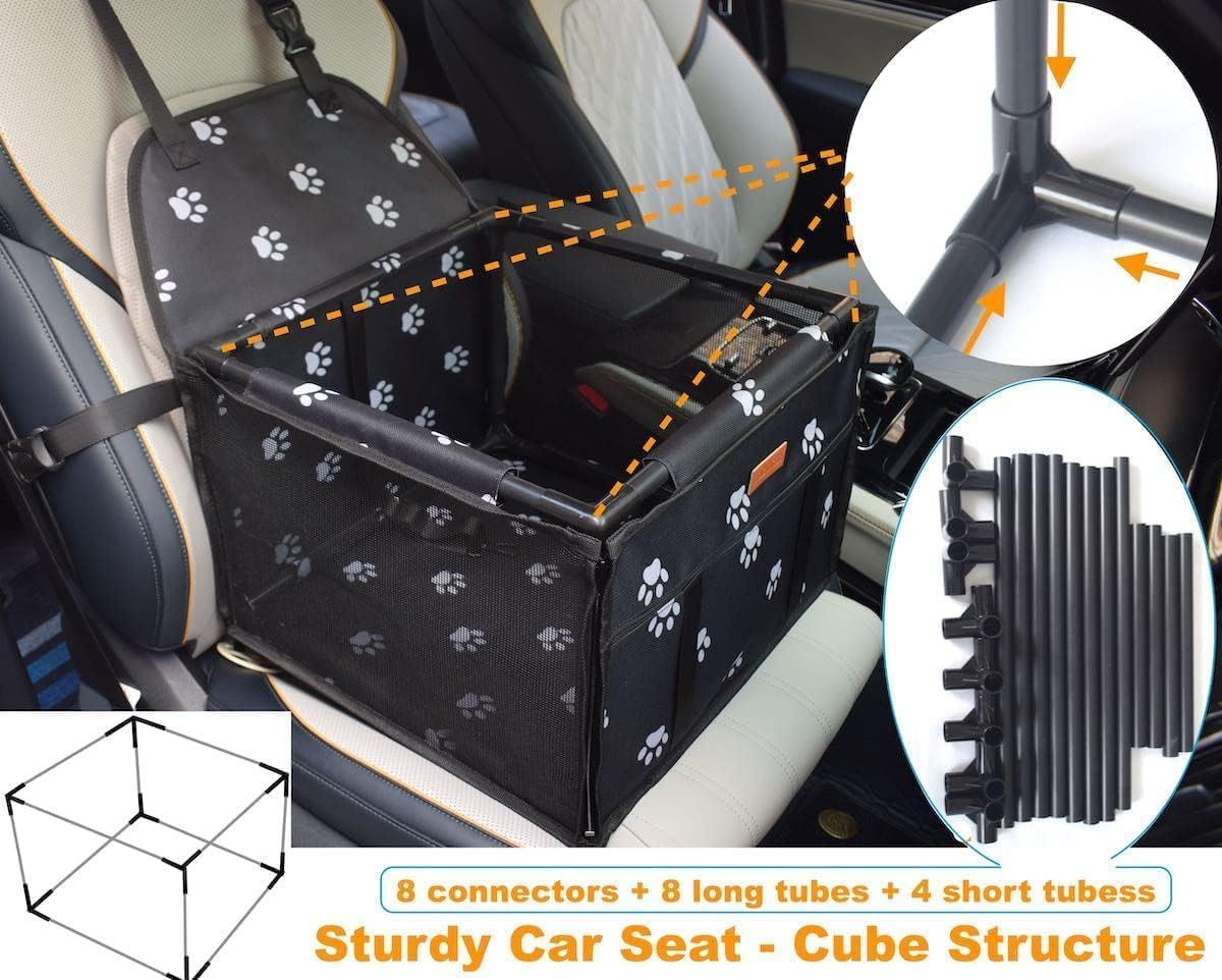 ZANZER Waterproof Pet Dog Car Seat Booster Carrier with Seat Belt Harness Restraint for Puppy Cat Travel image number 6