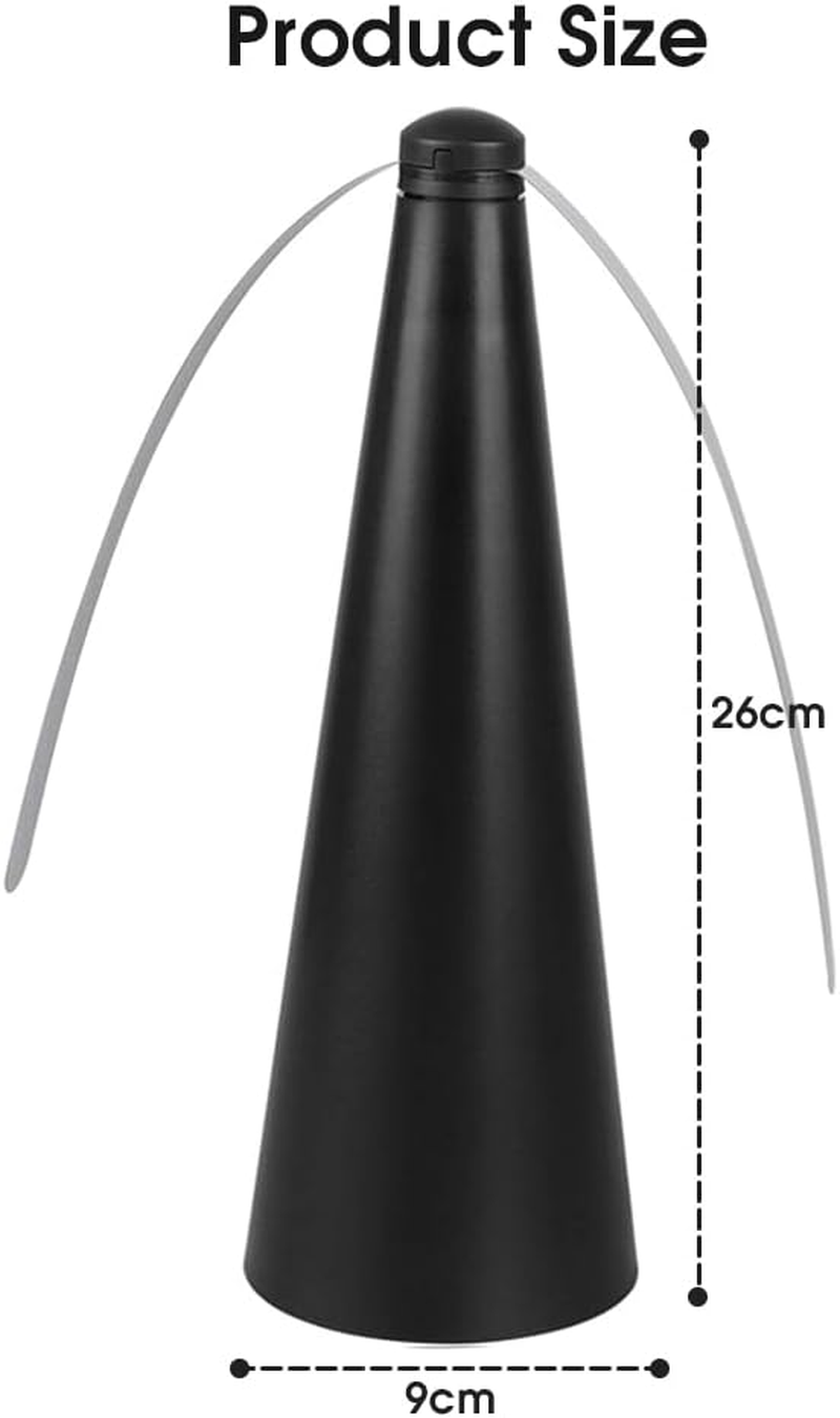 Living Today Fly Swatter Fan, Battery Operated Food Spinning Fan for Table Picnic,Portable Table Fly Repellent Fan,Food Fruit Fans for outside Indoor Meal for Restaurant Patio Home Barbeque (1, Black) - 1, Black image number 4