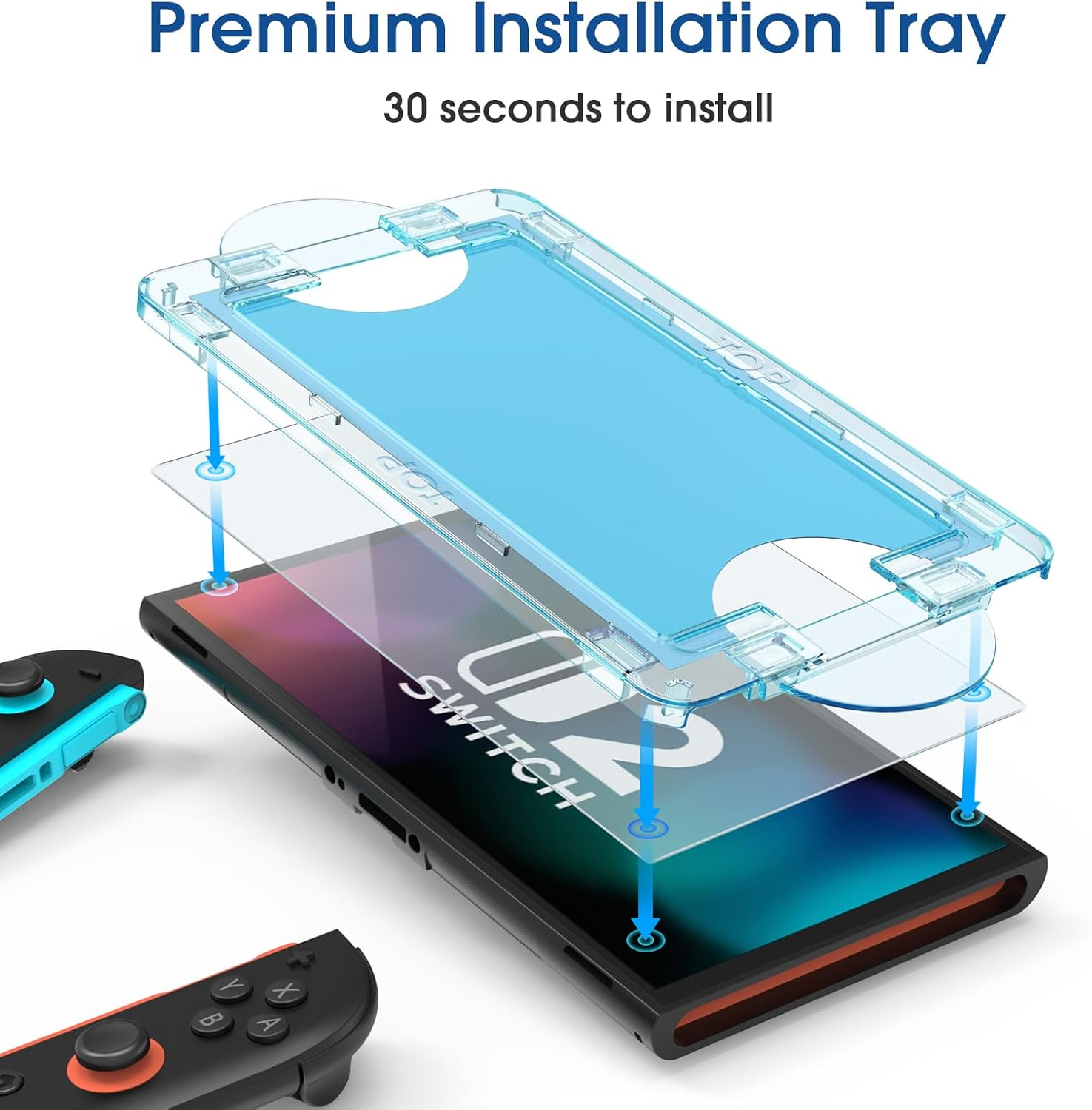 Amfilm Onetouch Matte Tempered Glass Screen Protector Designed for Nintendo Switch 2 Model 2025 - with Auto Alignment Kit, Anti-Glare & Anti-Fingerprint, Bubble Free [2-Pack] image number 1