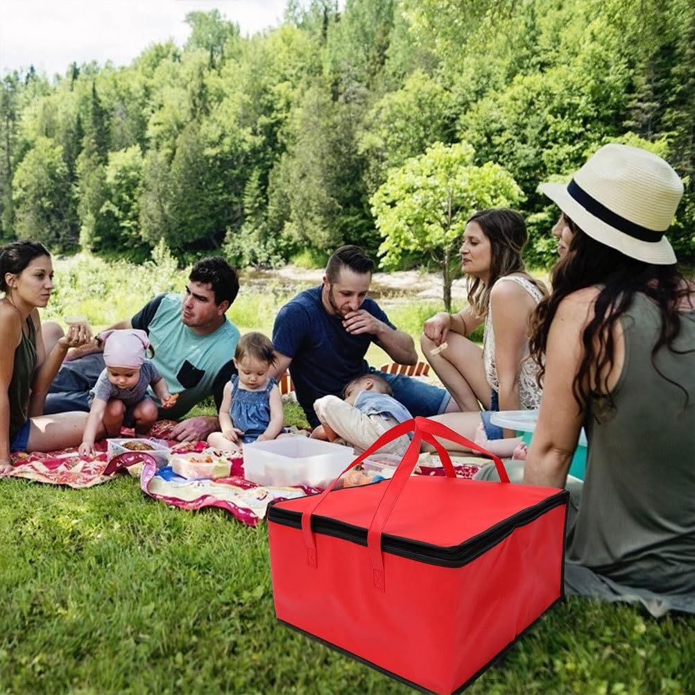 Tofficu Insulated Picnic Bag 15.75 Inch Portable Cooler Bag Thermal Food Storage for Outdoor Camping Grocery Shopping and Takeout image number 3