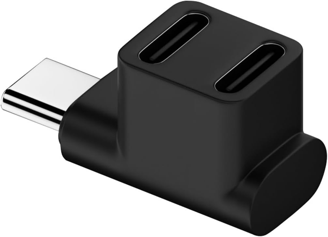 CY 10Gbps USB3.0 Type C Male to Female Power Data Video Adapter opposite U Shape Back Angled Compatible with Deck Phone Laptop