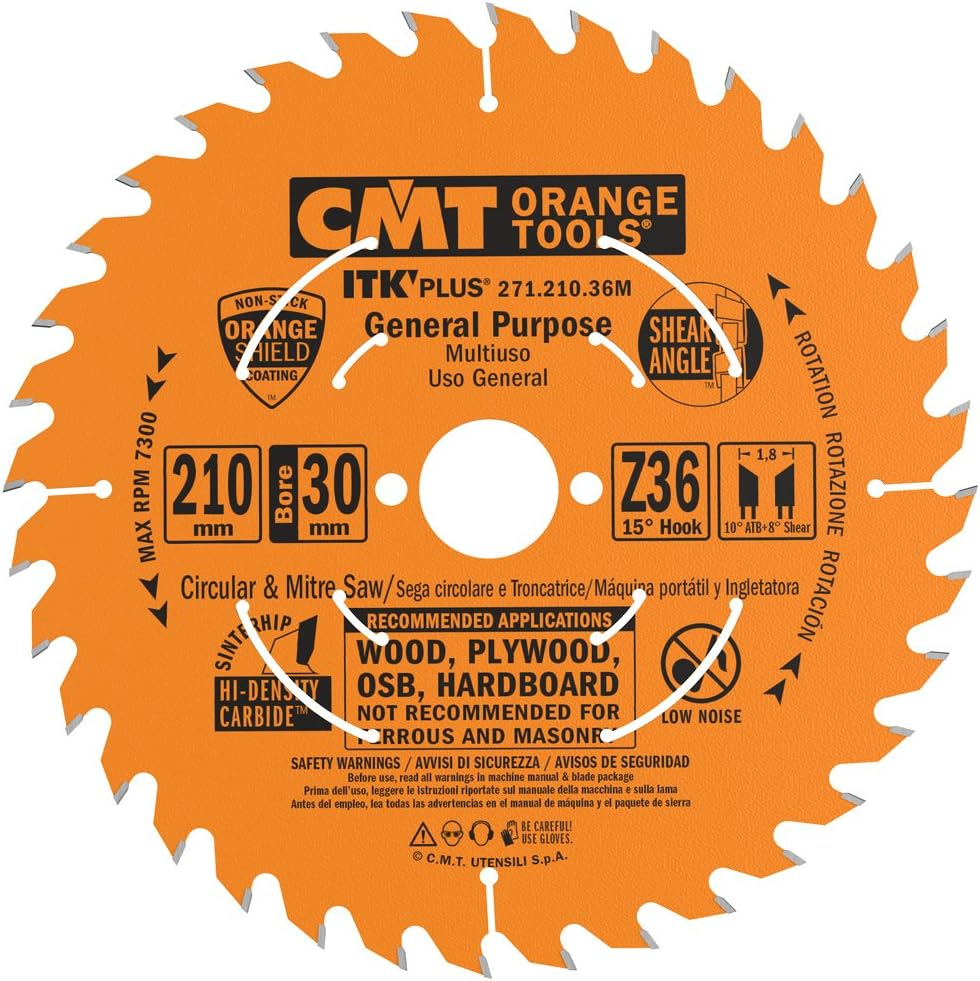CMT &ndash; 271.210.36 M &ndash; CIRCULAR SAW ITK plus HW 210 X 1.8 X 30 (+ 25) Z = 36