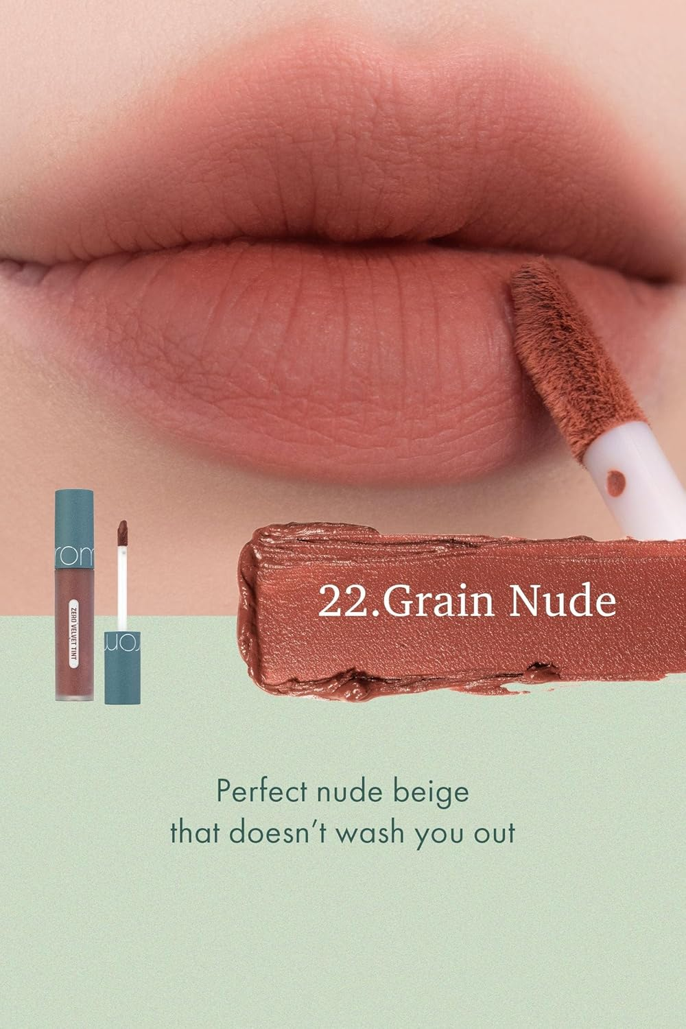 Rom&Nd Zero Velvet Tint Vintage Filter Series Lipstick, 22 Grain Nude