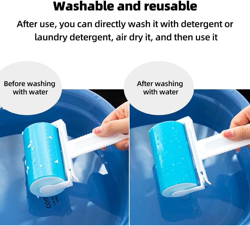 Sticky Lint Roller Pet Hair Remover Reusable Washable for Car Seats,Furniture & Debris 17&times;10Cm image number 2