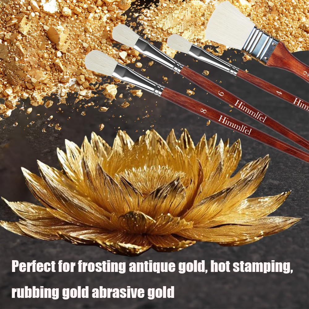 Himmlfel Blending Painting Brushes,7Pcs Premium Goat Hair Brush Set for Acrylic, Watercolor, Gouache,Oil Painting,Versatile Gilding Brush Set for Crafts,Ceramic,Pottery Paint,Gold Leaf image number 4