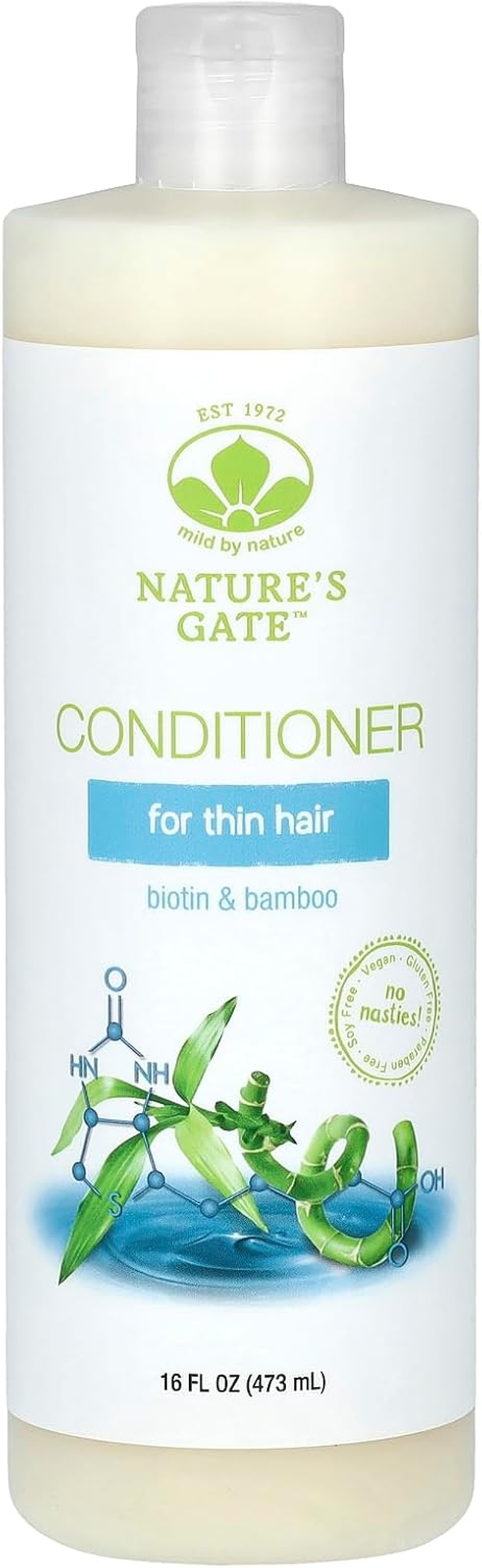 Mild by Nature (Nature'S Gate), Biotin & Bamboo Conditioner for Thin Hair, 16 Fl Oz (473 Ml) image number 3