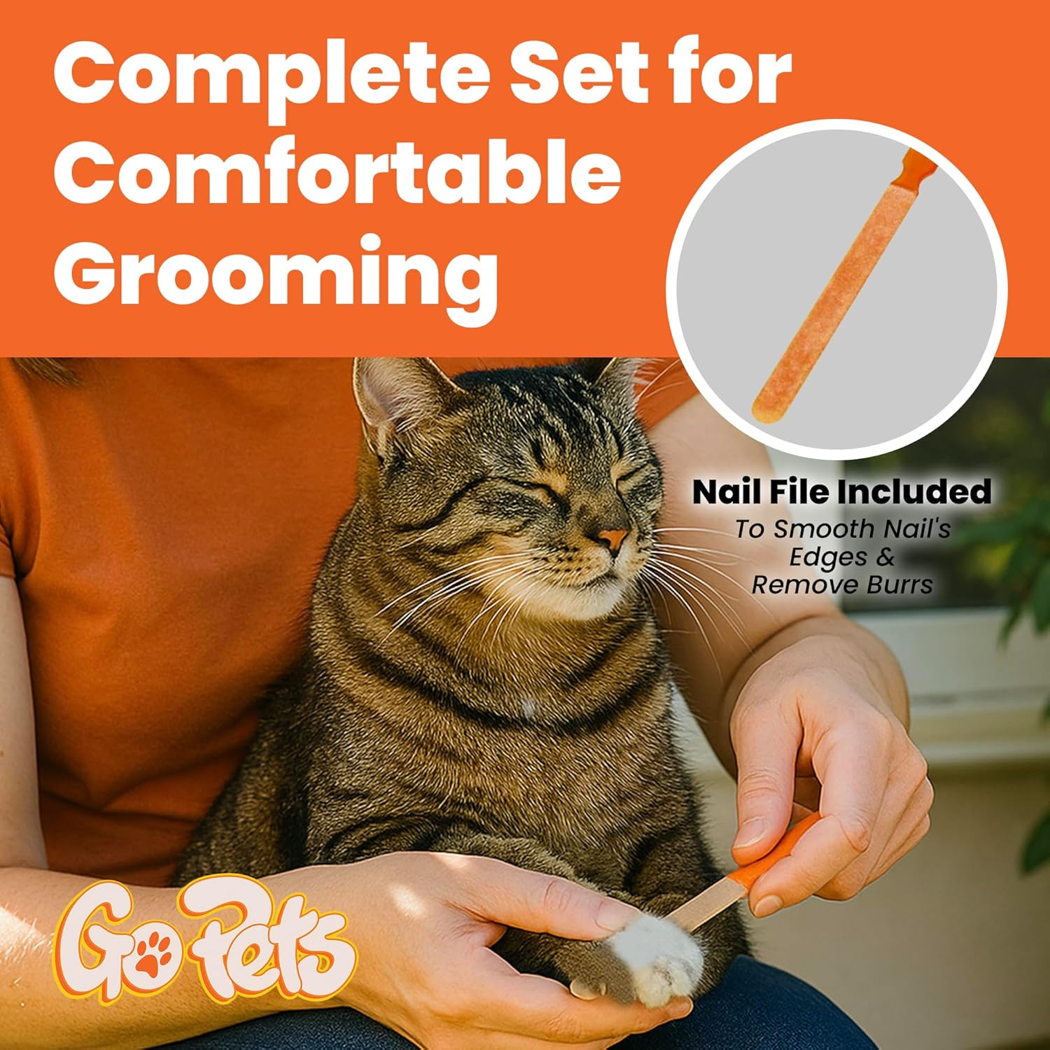 Gopets Professional Pet Nail Clipper for Medium or Small Dogs and Cats, Stainless Steel Trimmer Blades Include 1 Nail File, Angled Blades for Quick Safety image number 3