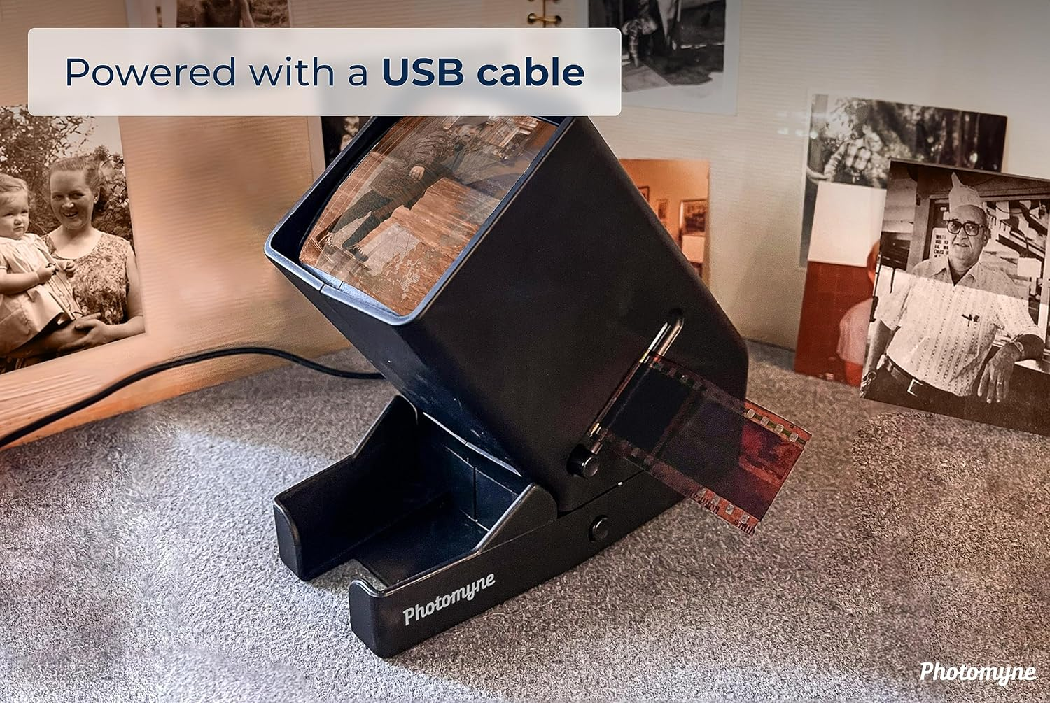 35Mm Slide Viewer, Film Negative Viewer with 3X Magnificationת LED Light Illuminated Viewing, USB or Battery Powered image number 2