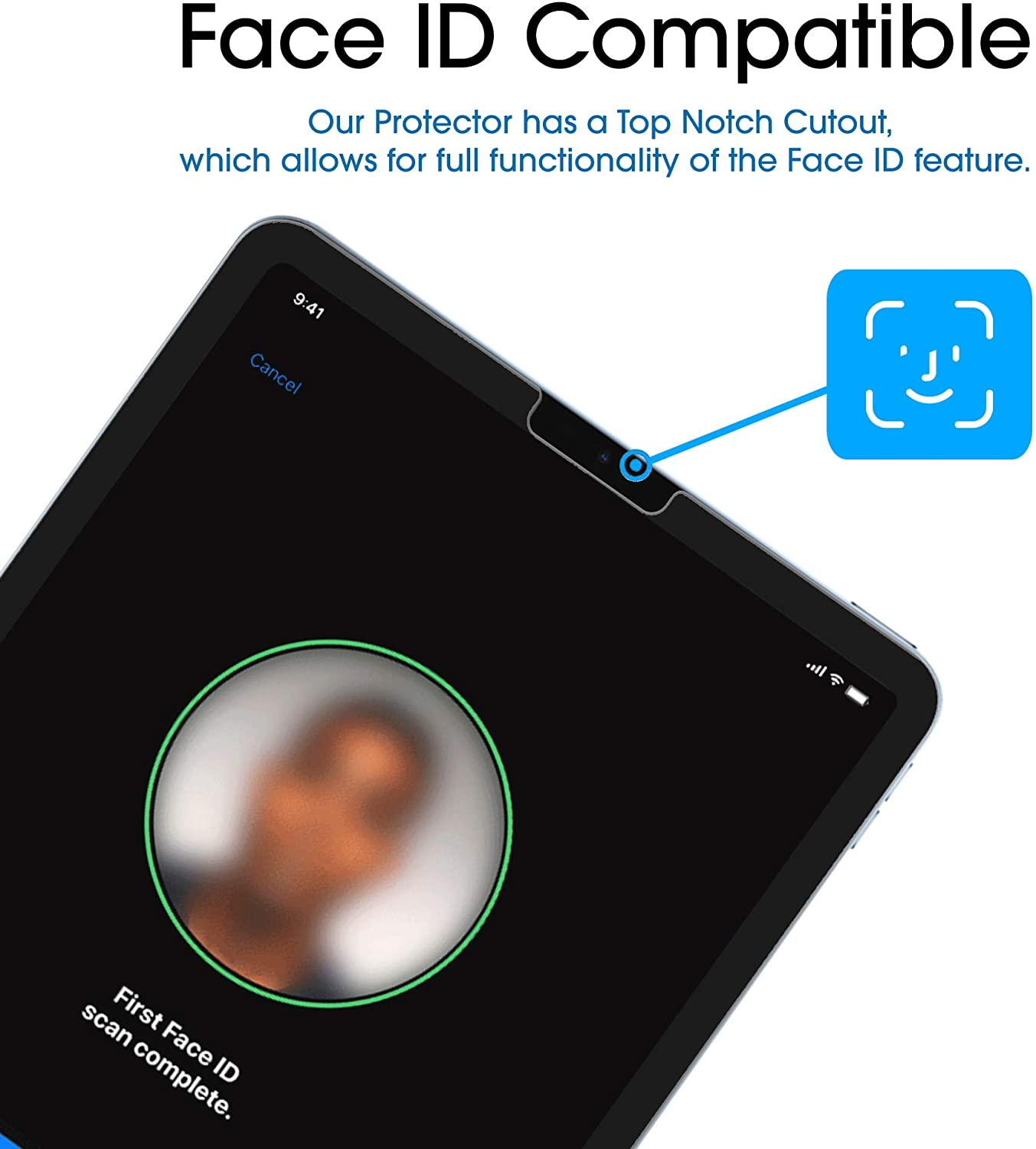 Amfilm (2 Pack) Compatible with Ipad Air 5/Air 4, Ipad Pro 11 (11") Tempered Glass Screen Protector, Ultra Sensitive, Face ID & Apple Pencil Compatible image number 4