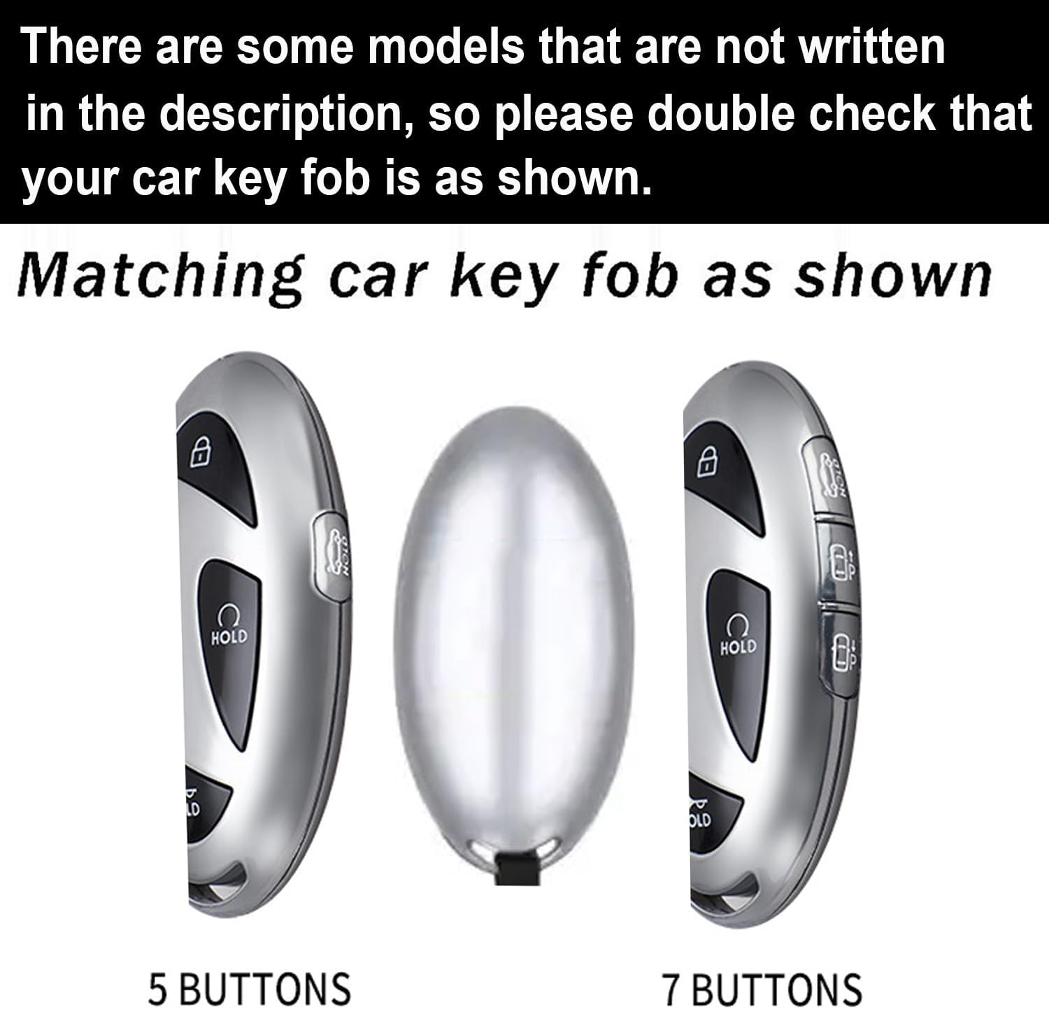 Ontto Metal Key Cover Fit for Hyundai Sonata Hybrid Santa Fe 2024 Key Fob,Leather Car Key Case Fit for Hyundai Ioniq 6 Kona - Brown image number 3