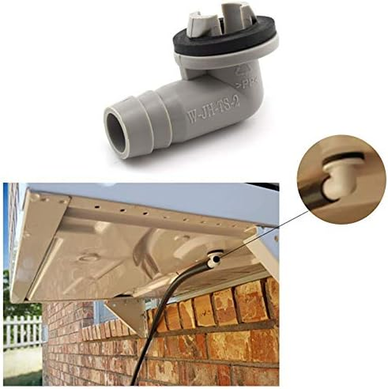 SDTC Tech Air Conditioner AC Drain Hose Elbow Connector Fitting Condensate Draining Adapter Part with Rubber Ring, 3/5 Inch(15Mm) image number 1
