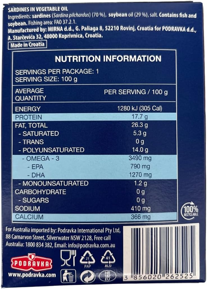 EVA Adriatic Sea Sardines in Vegetable Oil 100G image number 4