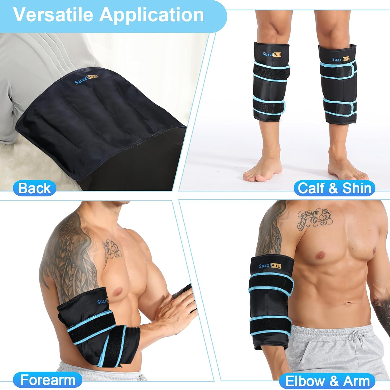 Shin Splint Reusable Ice Packs, Calf Gel Pack Wrap, Cold Compression Sleeve for Runner, Shank Splints Leg Support, Great Helpful to Muscle Discomfort (Pack of 2) image number 1