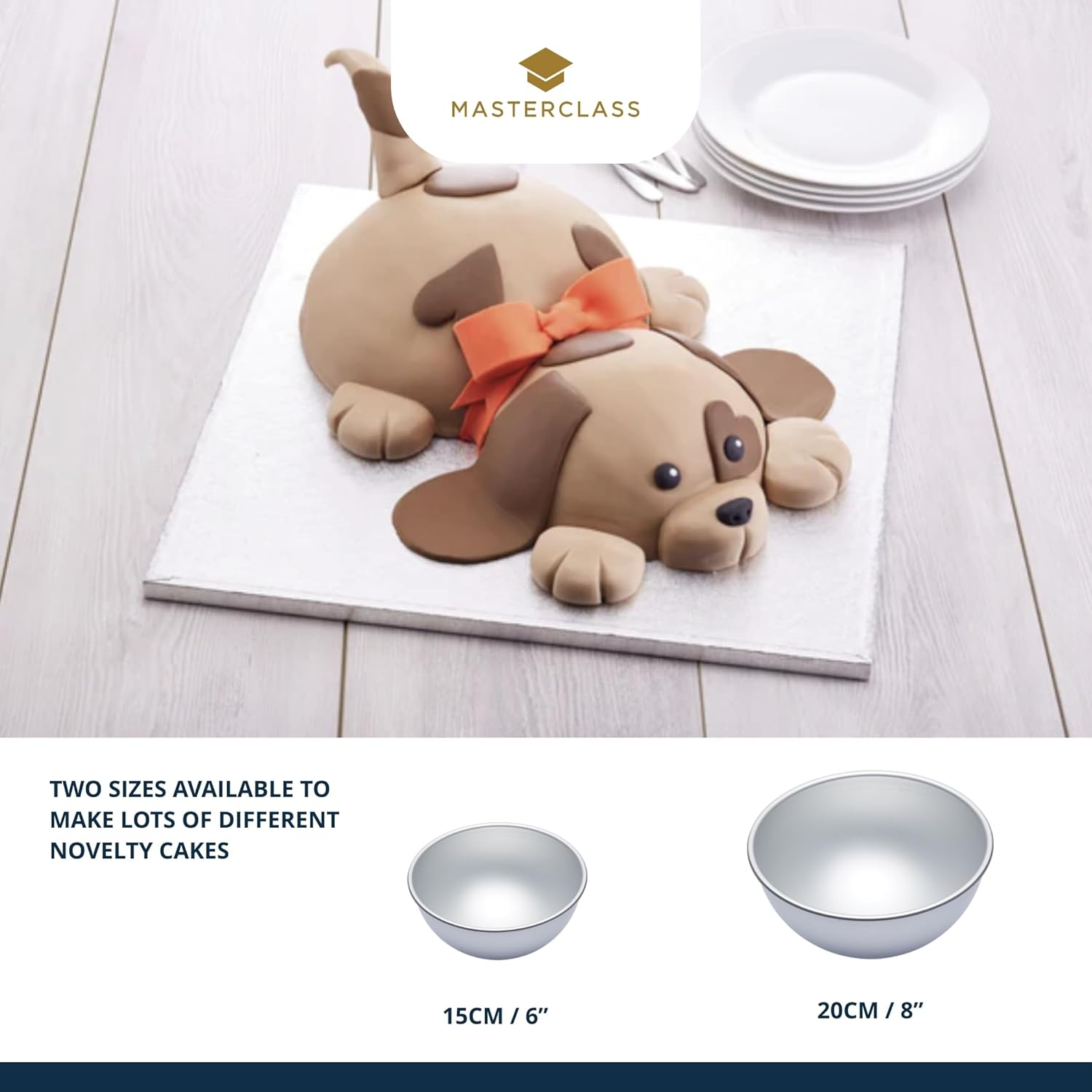 Masterclass Hemisphere Cake Tin 20 Cm, Silver Anodised Aluminium Pan, Lightweight, Heavy Duty, for Baking Half Sphere Cakes, 8 Inch image number 6