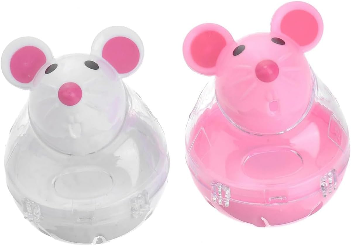 PELLUM Cat Slow Feeder Mouse Toy for Cats - Interactive Puzzle Game - Fill with Food and Treats - Interactive Cat Puzzle Feeder for Indoor Play, Portion Control and Fast Eaters (2Pcs)