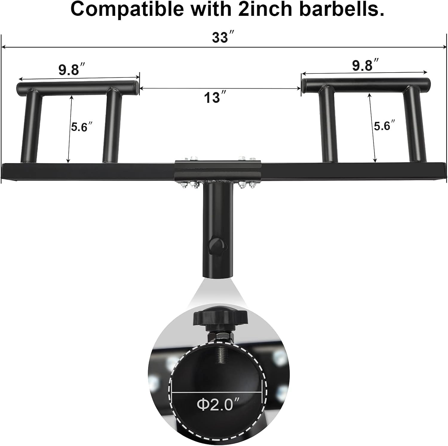BRTGYM Viking Press Landmine Handle Attachment,For 2 Inch Olympic Barbell, Heavy Iron Made Home Gym Equipment for Deadlift Squat Row Press Workout image number 5
