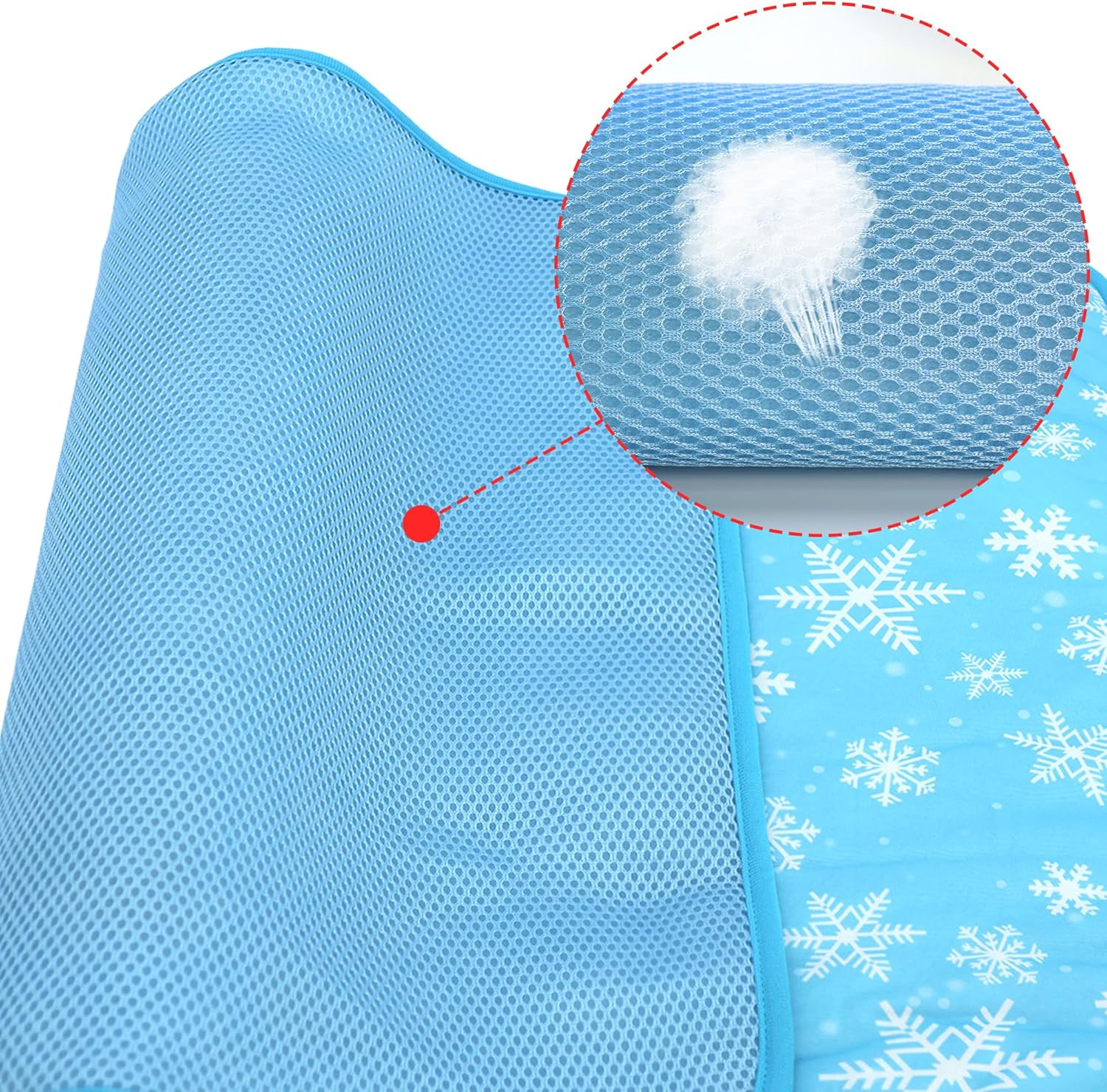 NACOCO Summer Pet Cooling Mat - Cat Dog Cushion Pad Sleeping Cool Snowflake Comfortable Soft for Pets Kids and Adults (Blue Snowflake, L) image number 3
