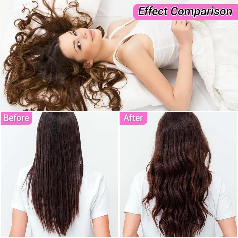 Rollers Hair Curlers Set, 28 Pcs Self Grip Rollers Set for Volume and Curls - 6.3Cm, 4.3Cm, 3.7Cm for Blowout Look Long Medium Short Thick Hair Volume image number 5