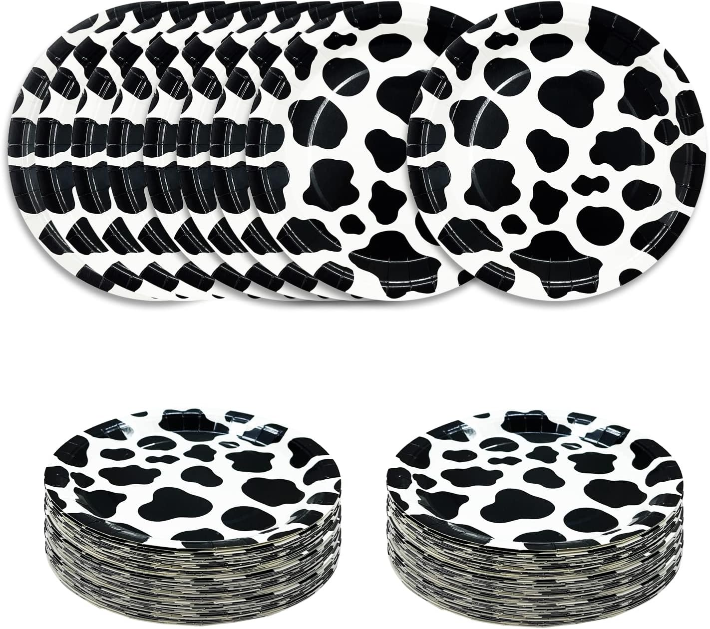 50 PCS Race Car Dessert Plates 7 Inch Black and White Checkered Paper Plates for Racing Theme Party Birthday Baby Shower Decoration Disposable Party Plate