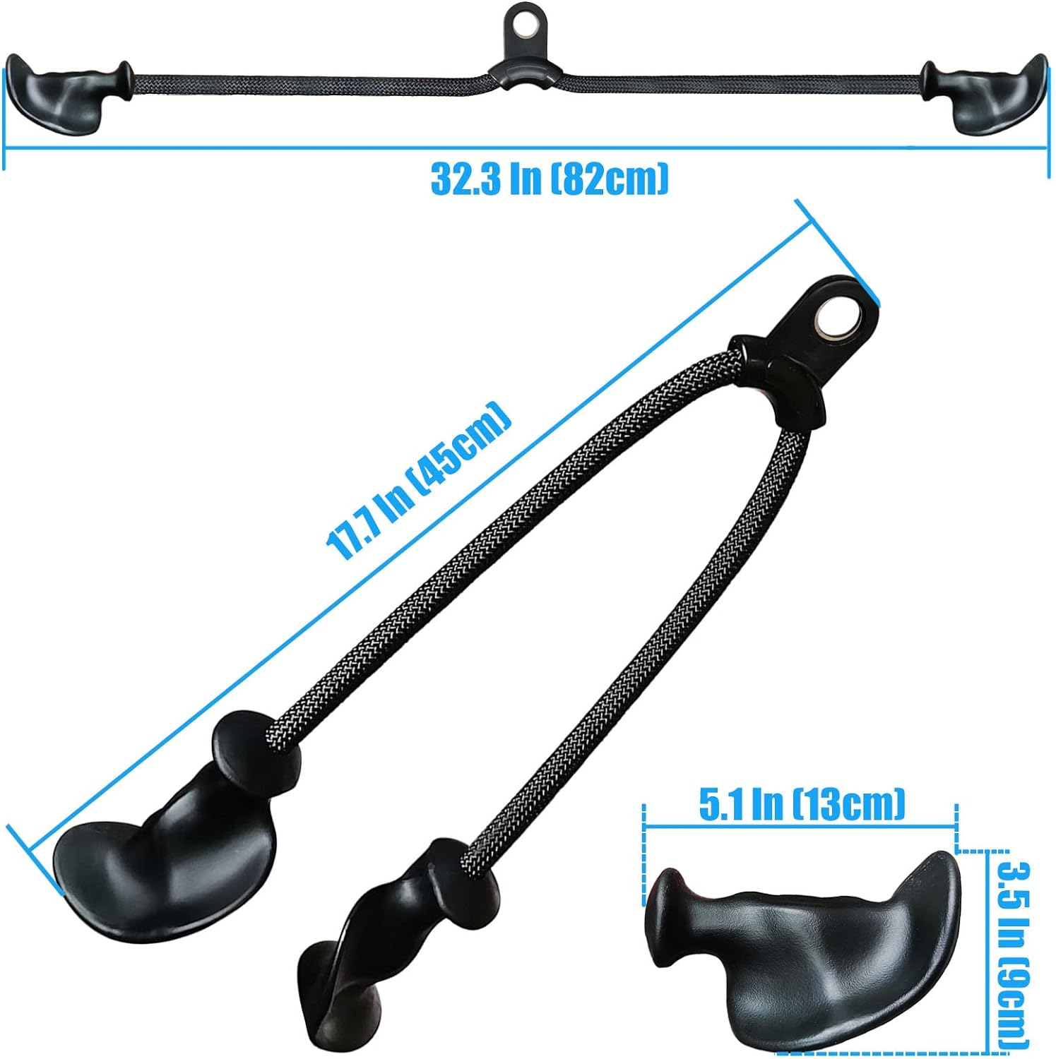 Ergonomic Tricep Rope Pull down Attachment, Gym Cable Attachment, Pull down Rope for Cable Machine, Upgraded Tricep Attachment with Full Palm Support, Tricep Rope Cable Attachment image number 6