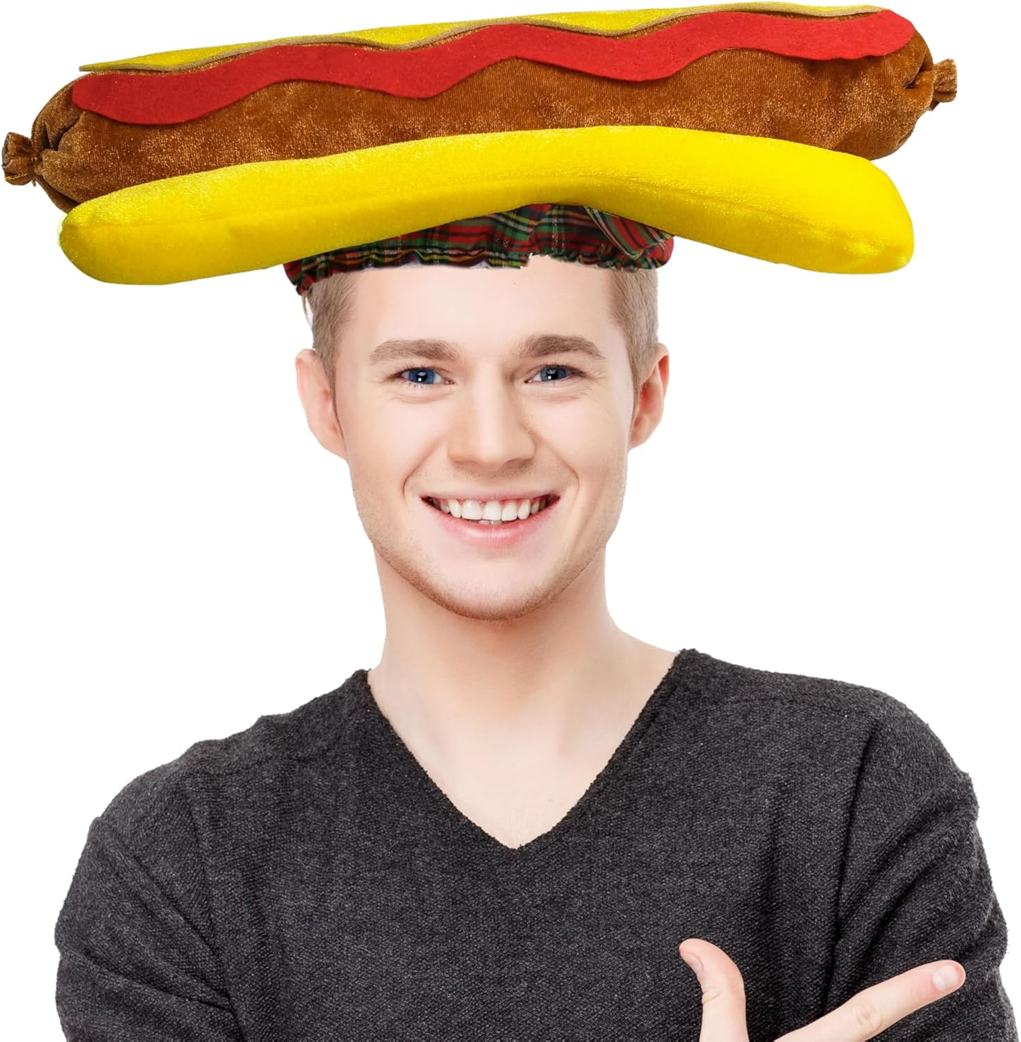 Hotdog Hat - 3D Funny Food Costume Headwear - Comfortable Fit for Adults - Ideal for Cooking Parties & Festivals