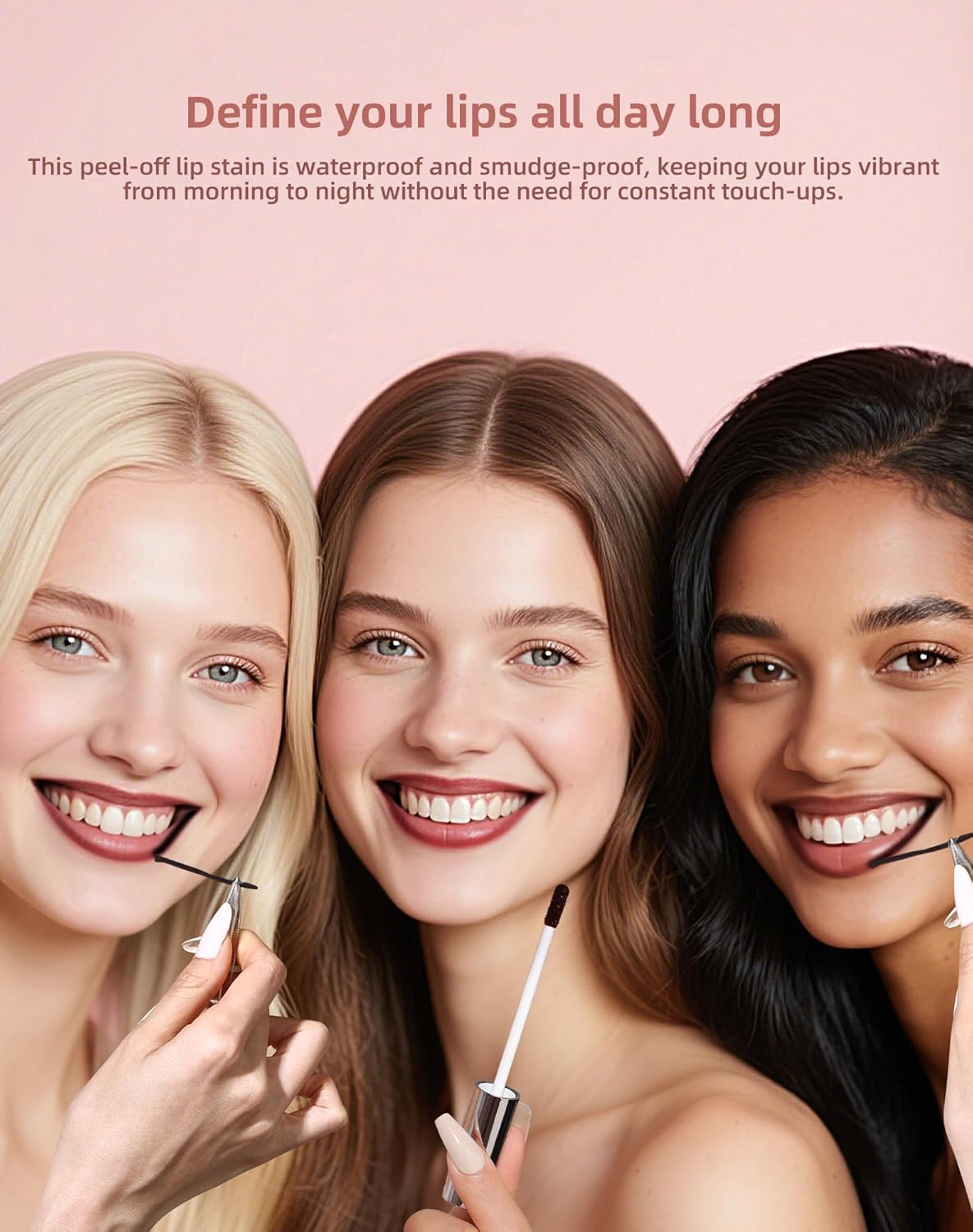 KIMUSE Peel off Lip Stain, Long Lasting Lip Stain Peel off with Tweezer, Waterproof Lip Liner Stain, Transfer-Proof, Highly Pigmented Color, Matte Finish image number 1