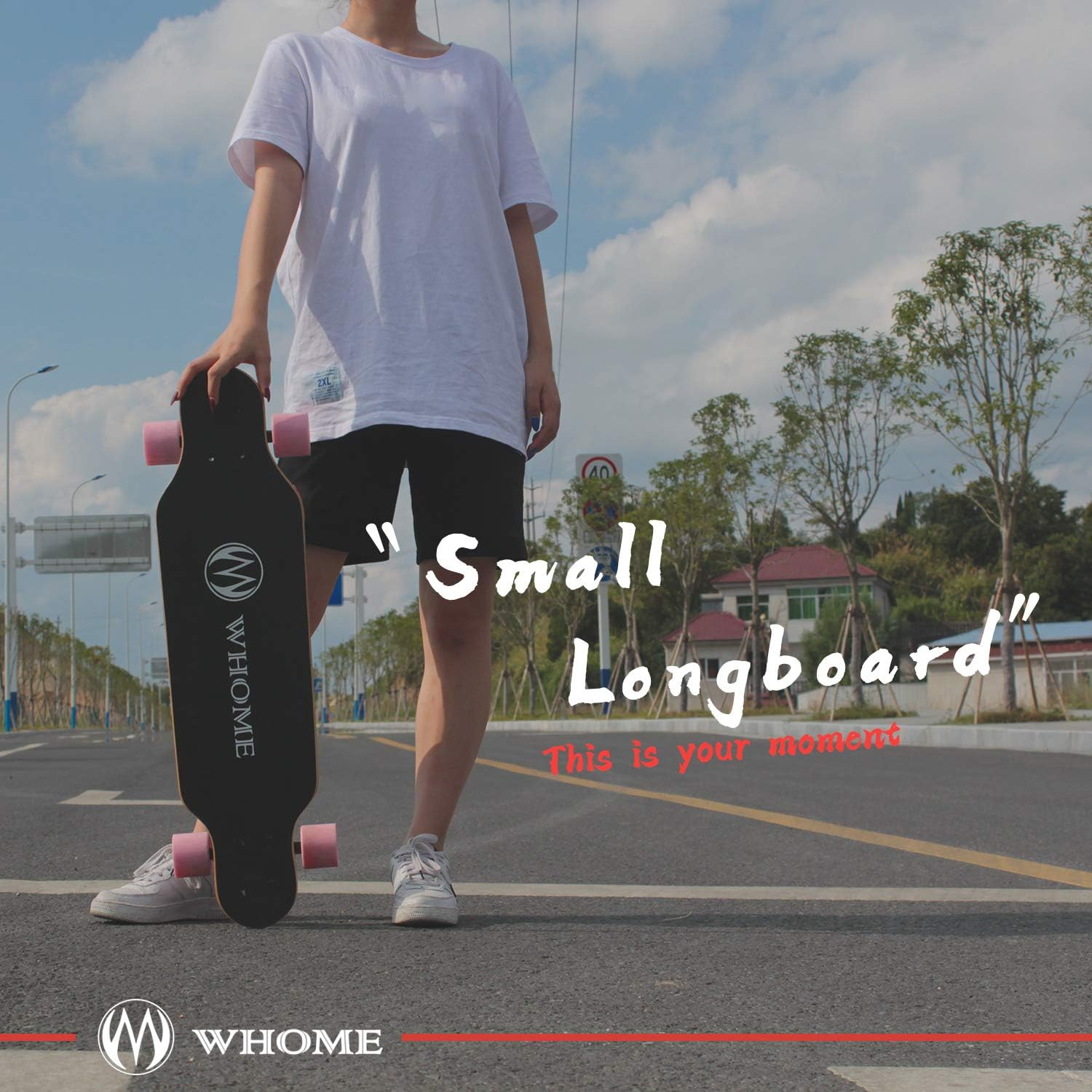 WHOME Longboard Skateboard - 31" Small Long Boards for Adults/Kids Teenagers/Girls Beginners/Boys Pro Cruiser Dancing Longboards with T-Tool image number 6