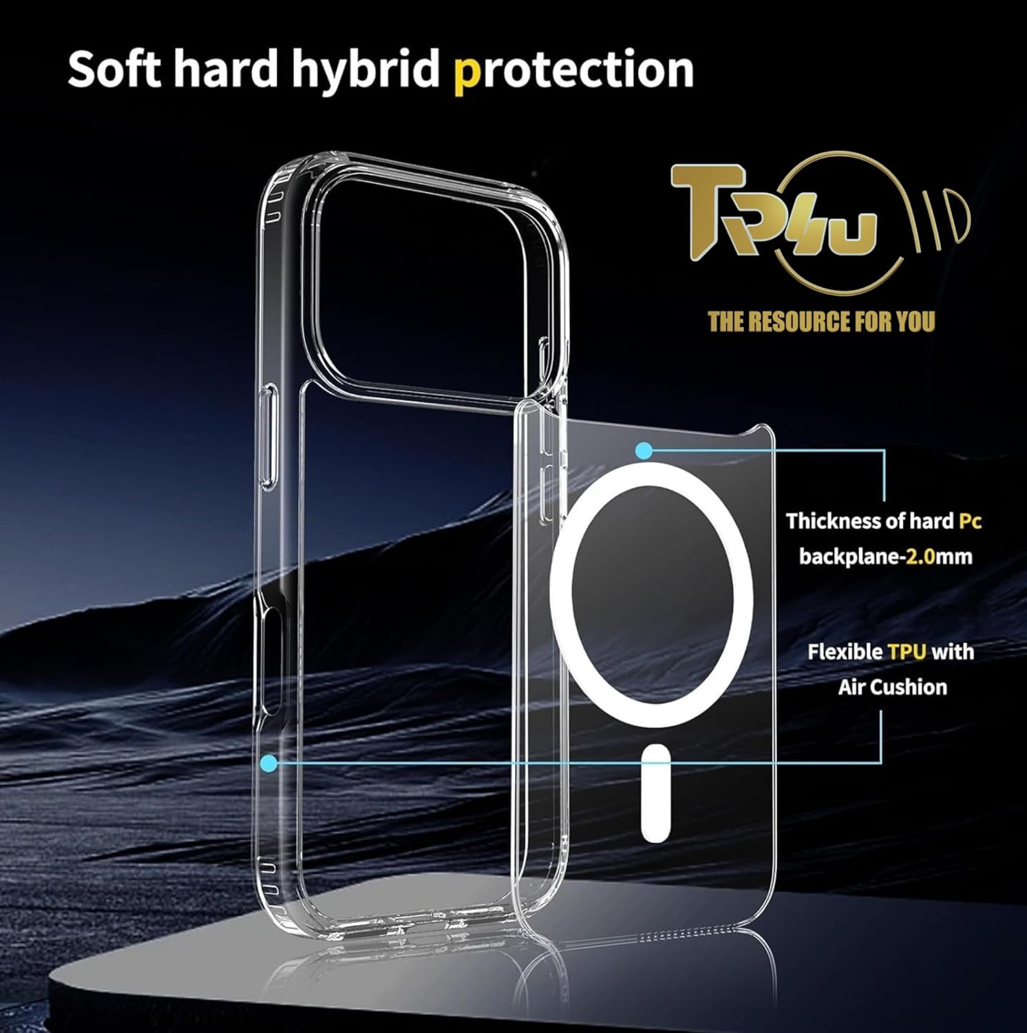 TR4U the Resource for You Clear Magnetic Case Compatible with Iphone 17 Pro Max [Anti-Yellowing] [Military Grade Drop Protection] Hard Back Protective, Compatible with Magsafe Accessories (2025)