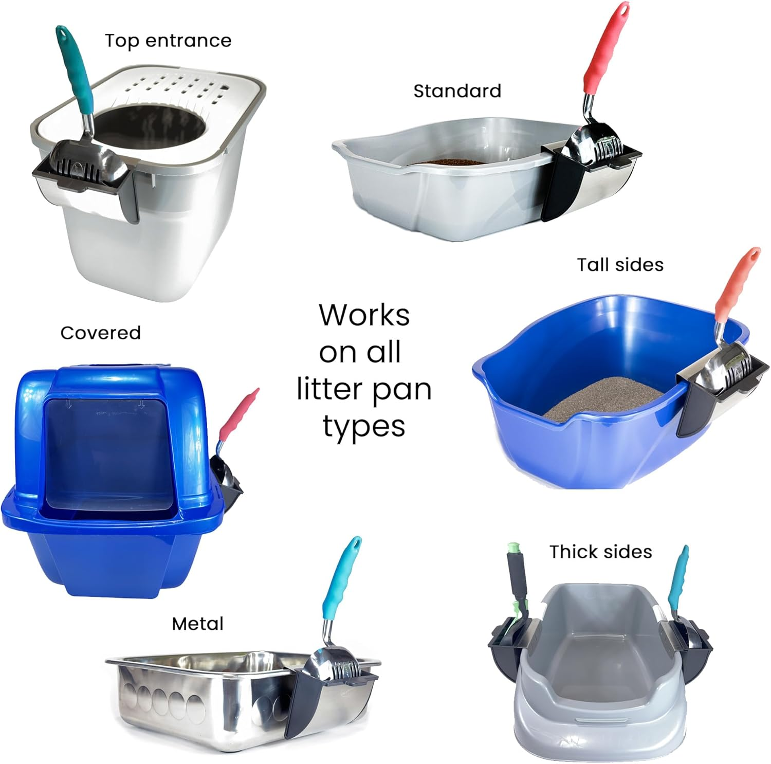 Durascoop Cat Litter Scoop Caddy - Space-Saving, Wall-Mountable Litter Scoop Holder - Easy Hook Fitting for Pans &ndash; Metal Litter Scooper Holder Ensuring Stability image number 5