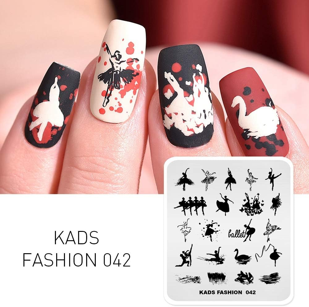 Stamp Stencils for Nail Art Chinese Style Geometry Ballet Swan Theme Templates Manicure Design Printing Tool image number 3