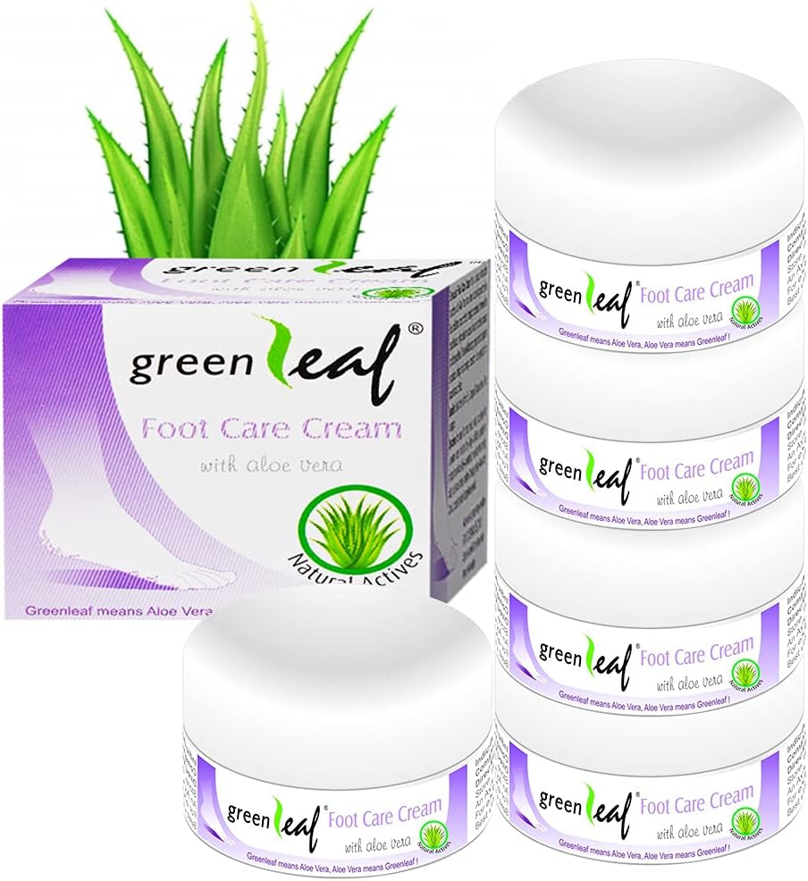 Green Leaf Foot Care Cream for Dry, Chapped & Cracked Skin, 25G, Pack of 5