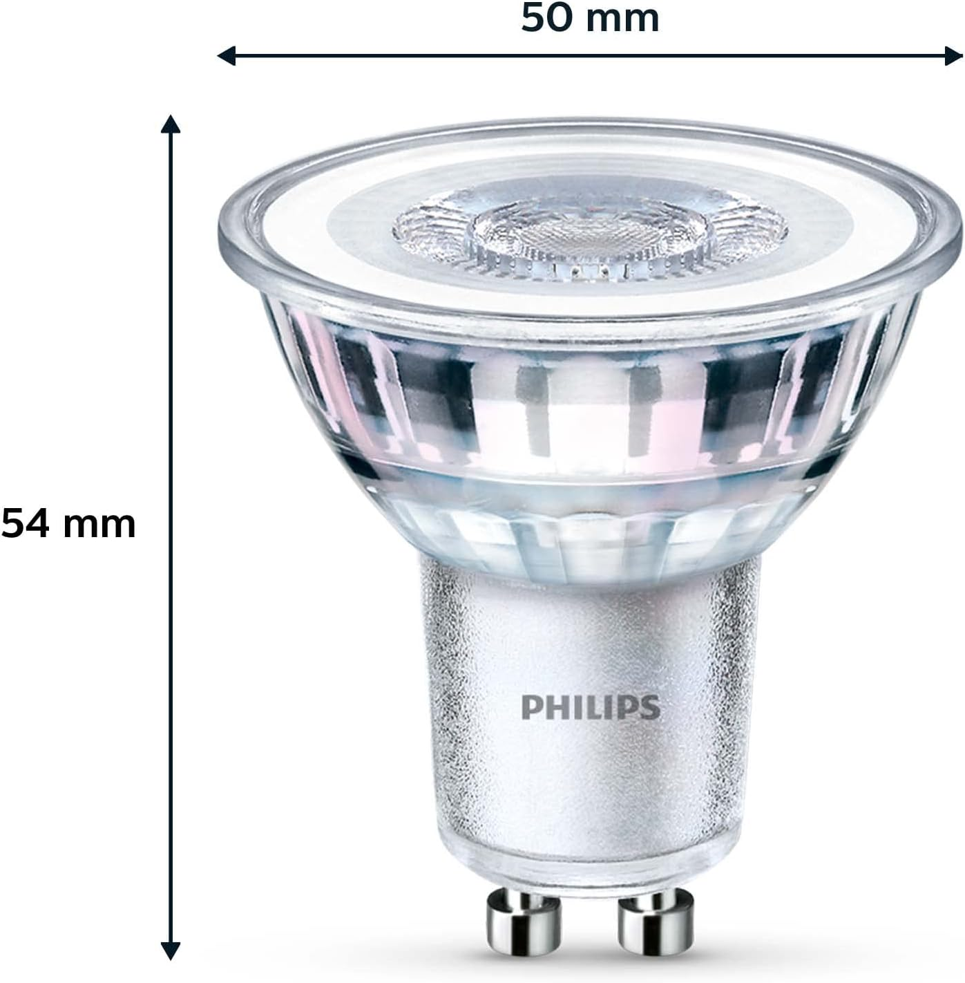 Philips LED Classic Spot Light Bulb 6 Pack [Cool White 4000K - GU10] 50W, Non Dimmable. for Home Indoor Lighting image number 2